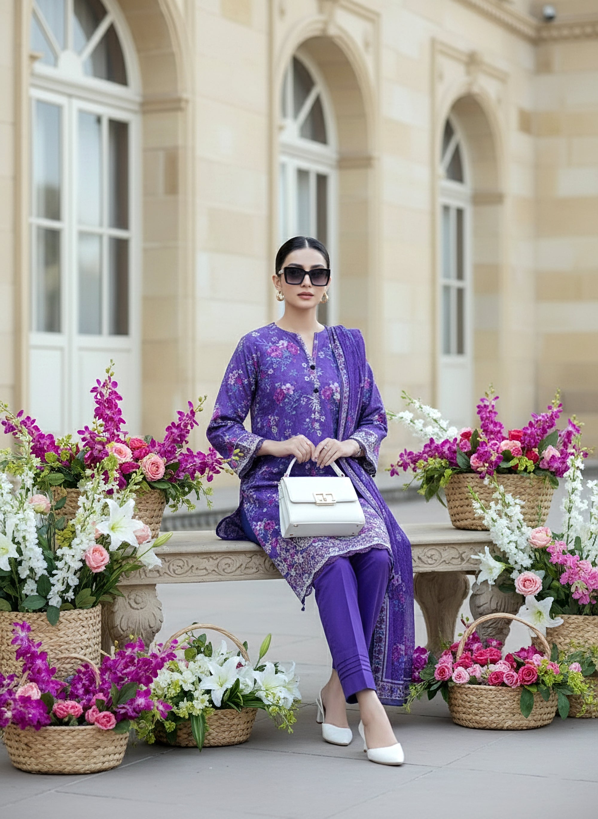 03 PIECE UNSTITCHED EMBROIDERED WITH PRINTED LAWN DUPATTA KOMAL LAWN
