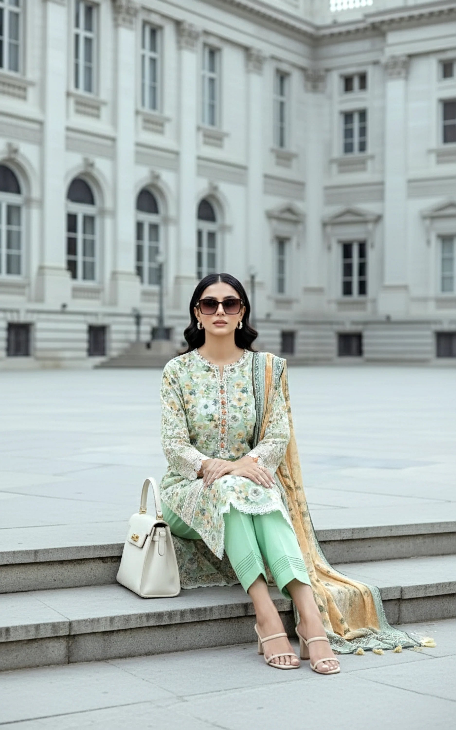 03 PIECE UNSTITCHED EMBROIDERED WITH PRINTED LAWN DUPATTA KOMAL LAWN