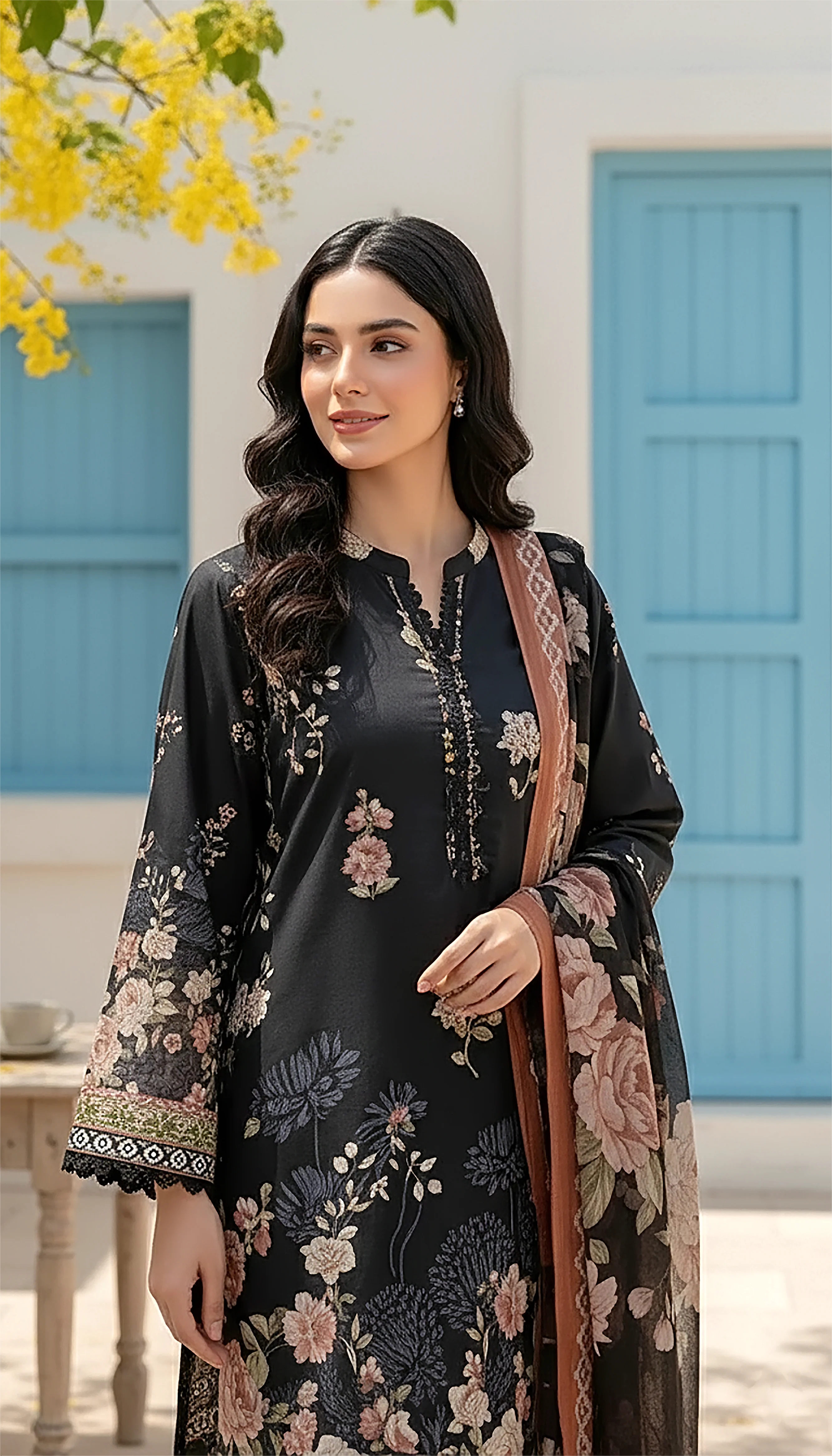 03 PIECE UNSTITCHED PRINTED LAWN