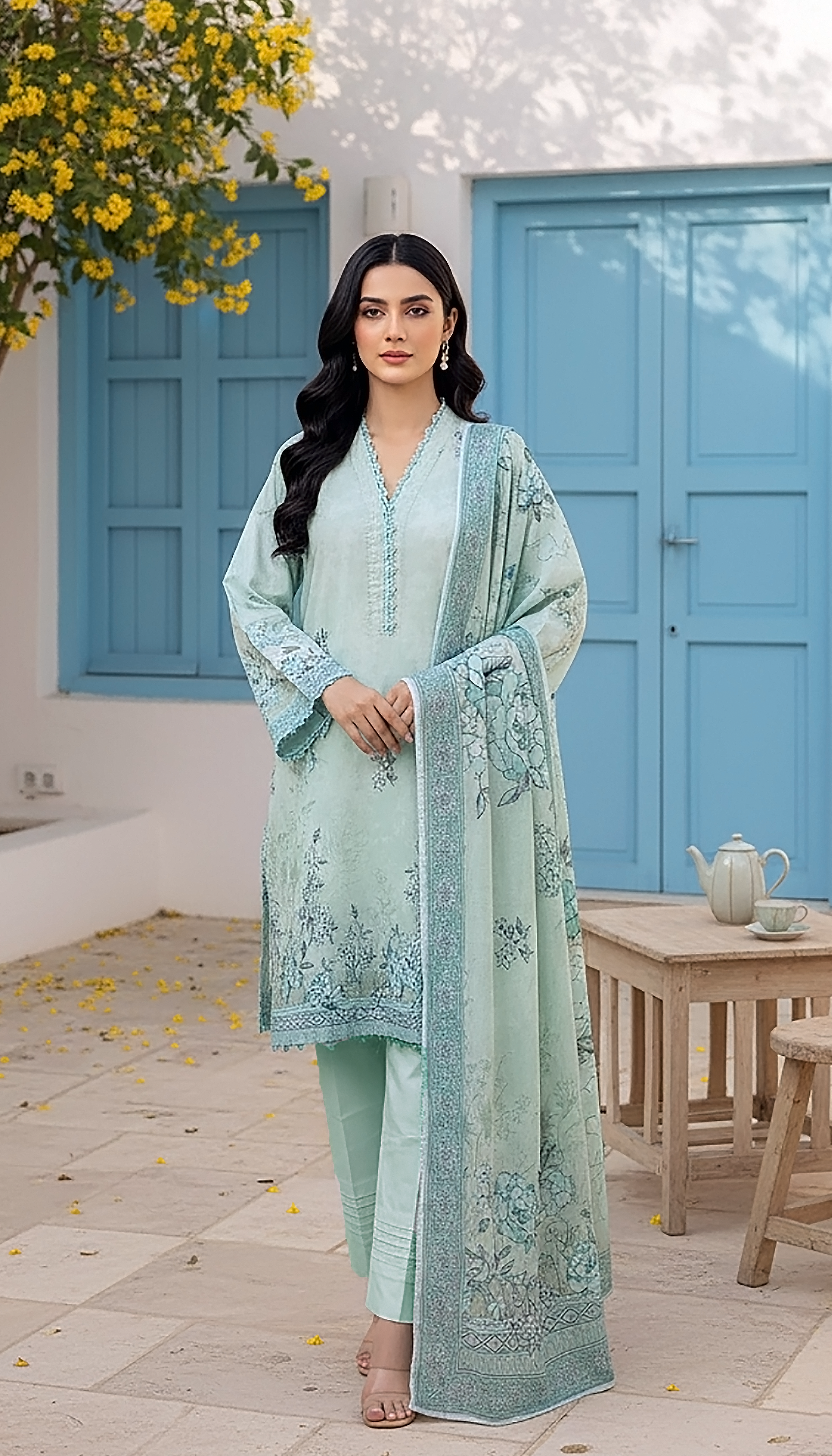 03 PIECE UNSTITCHED PRINTED LAWN