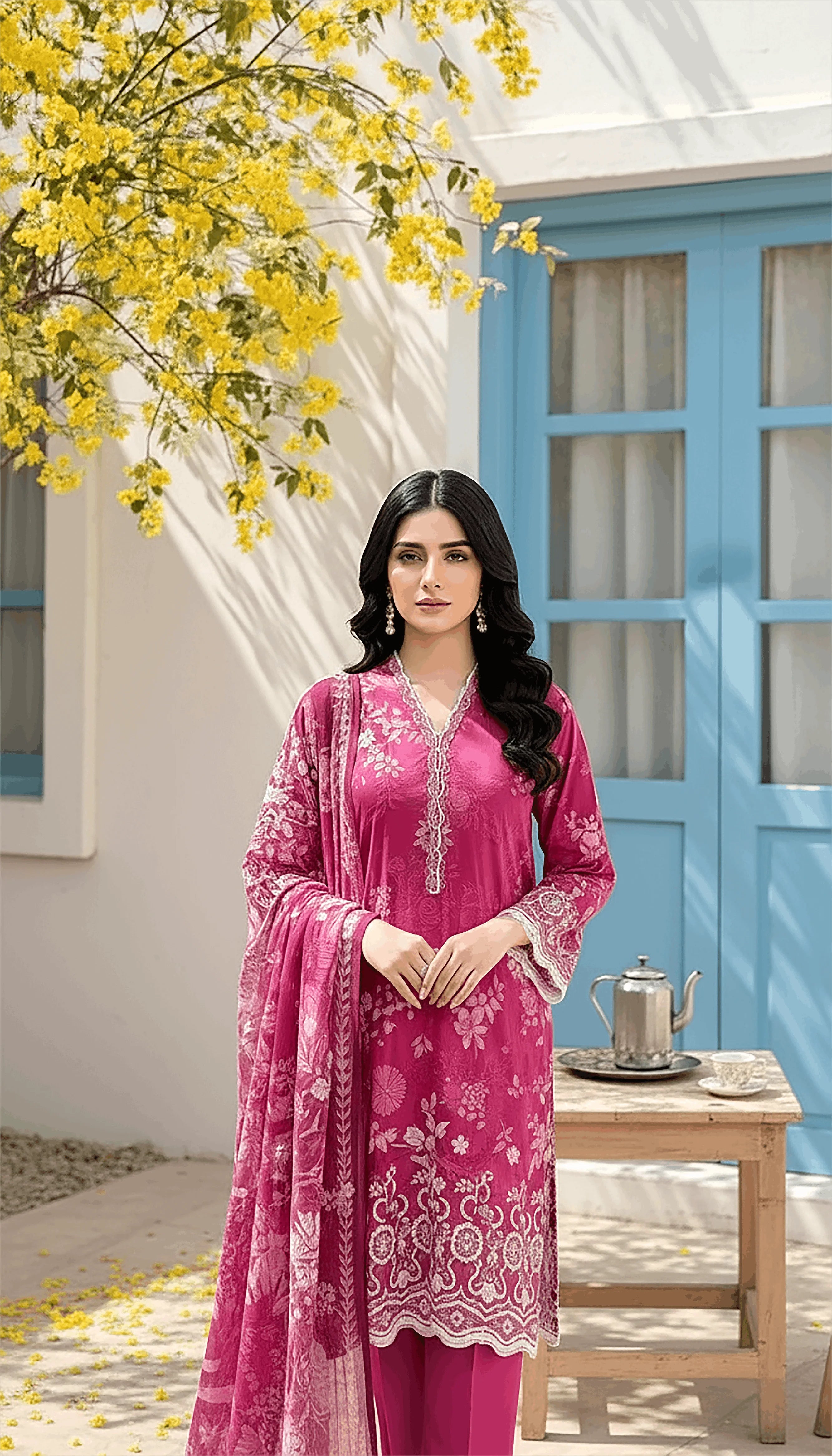 03 PIECE UNSTITCHED PRINTED LAWN