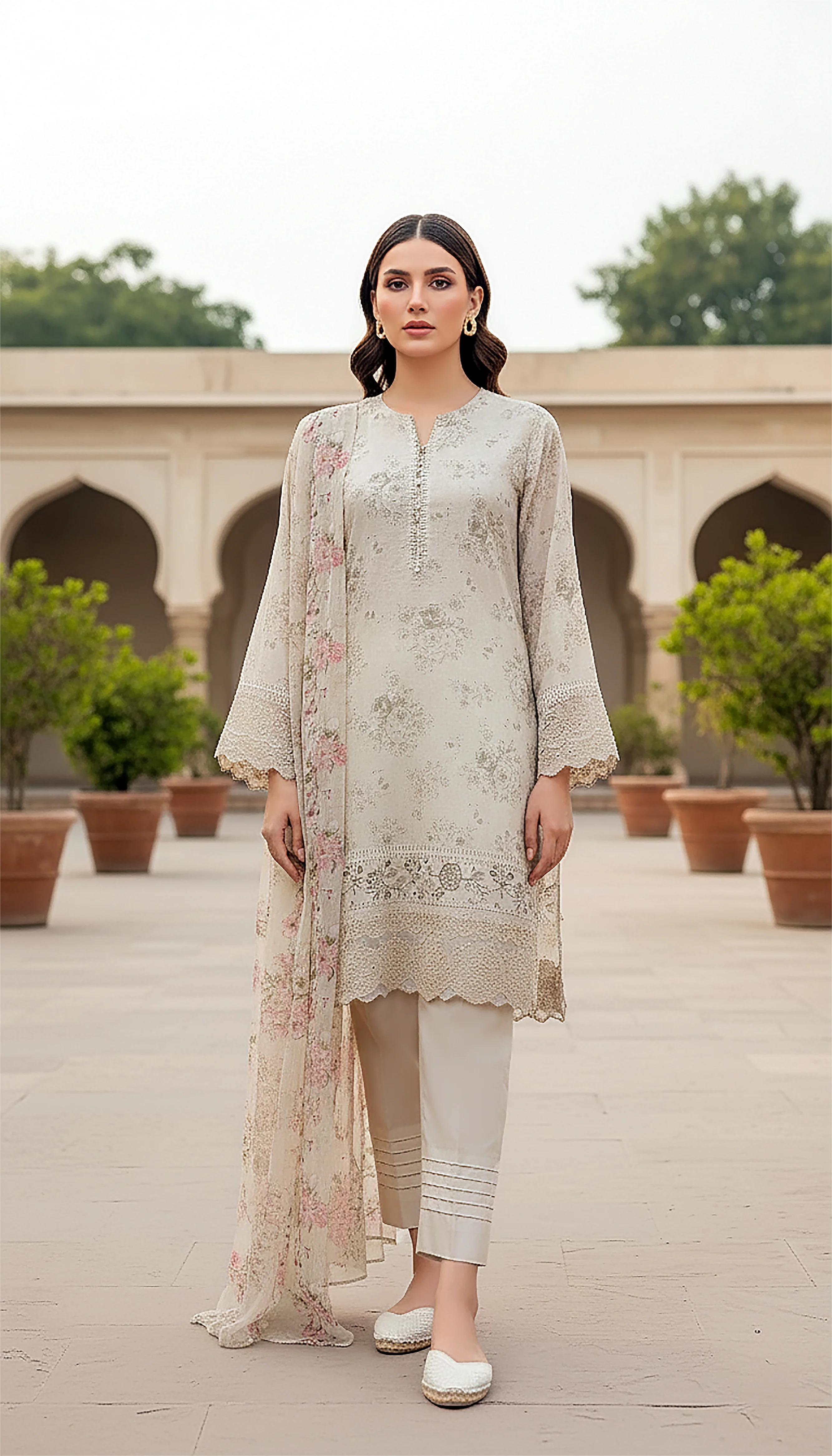 03 PIECE UNSTITCHED PRINTED EMBROIDERED KOMAL LAWN