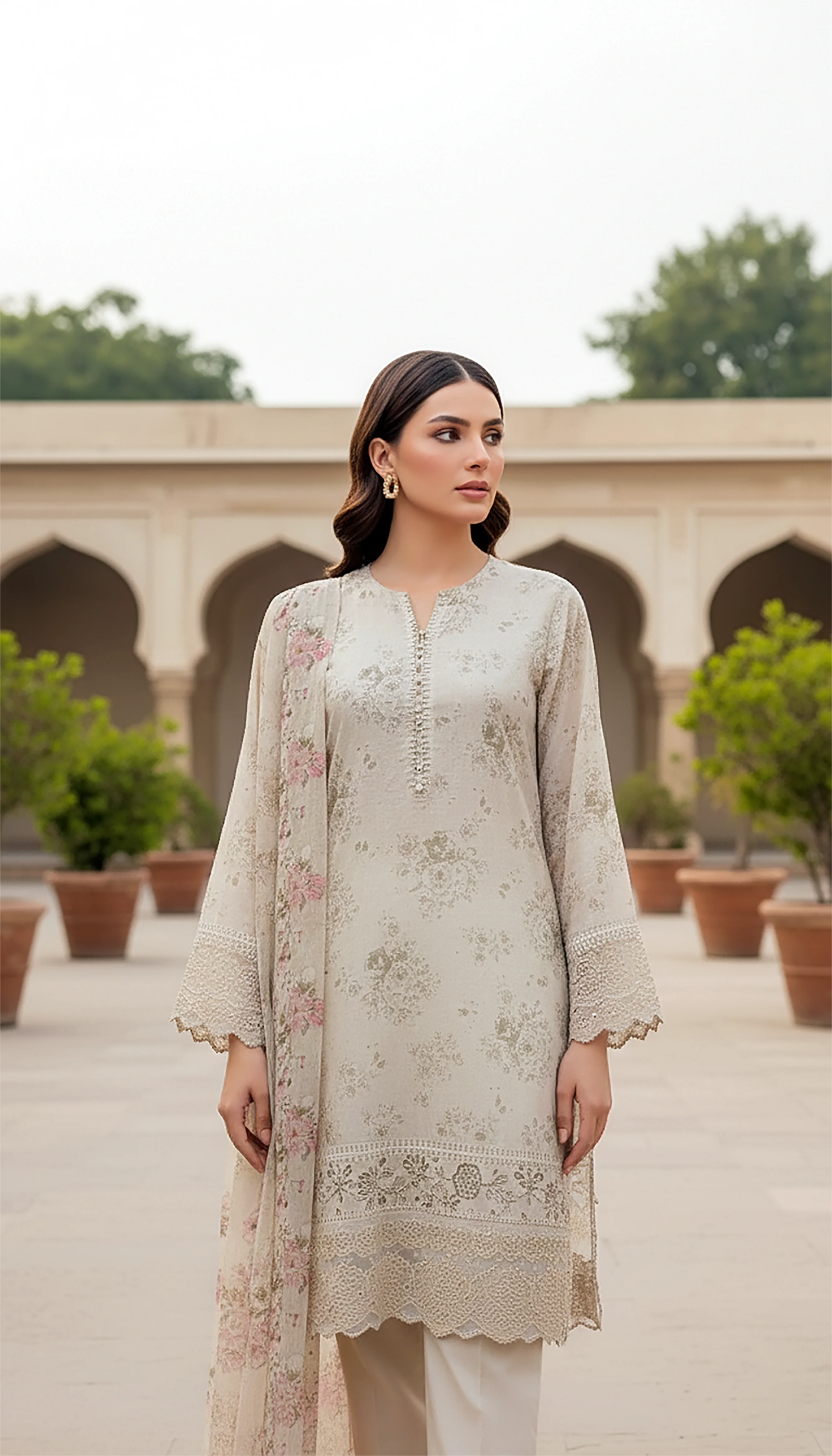 03 PIECE UNSTITCHED PRINTED EMBROIDERED KOMAL LAWN