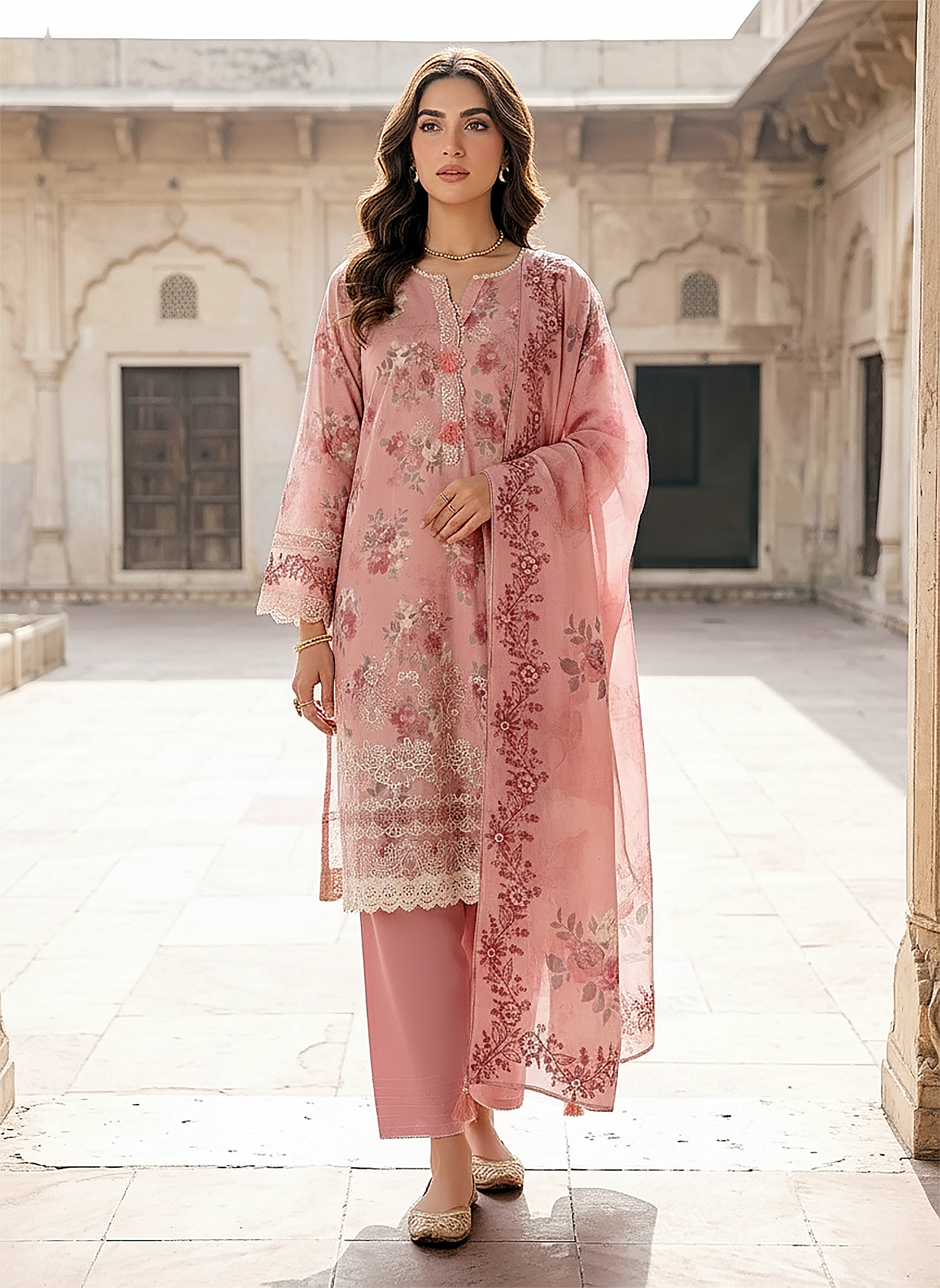 03 PIECE UNSTITCHED PRINTED EMBROIDERED KOMAL LAWN