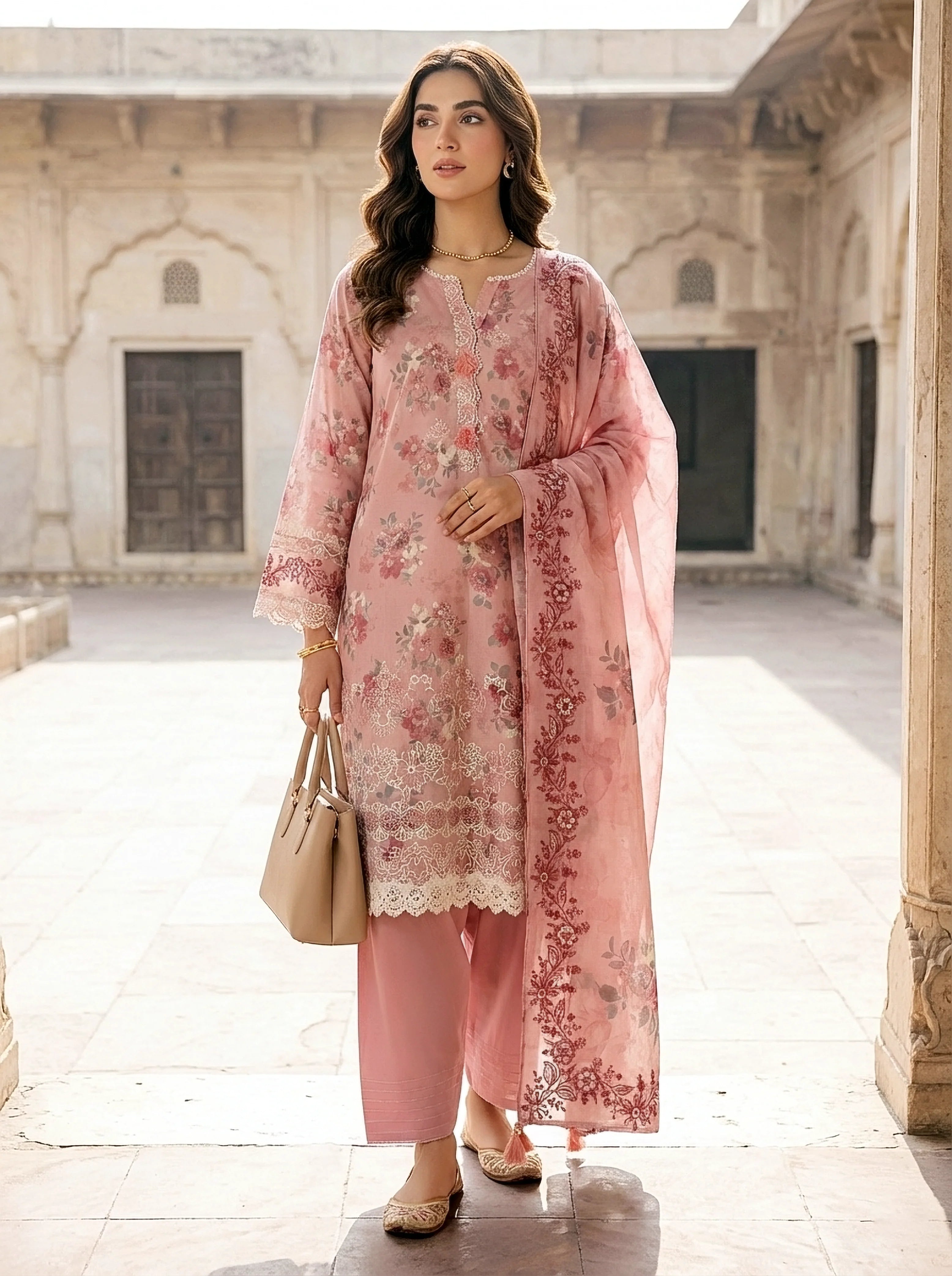 03 PIECE UNSTITCHED PRINTED EMBROIDERED KOMAL LAWN