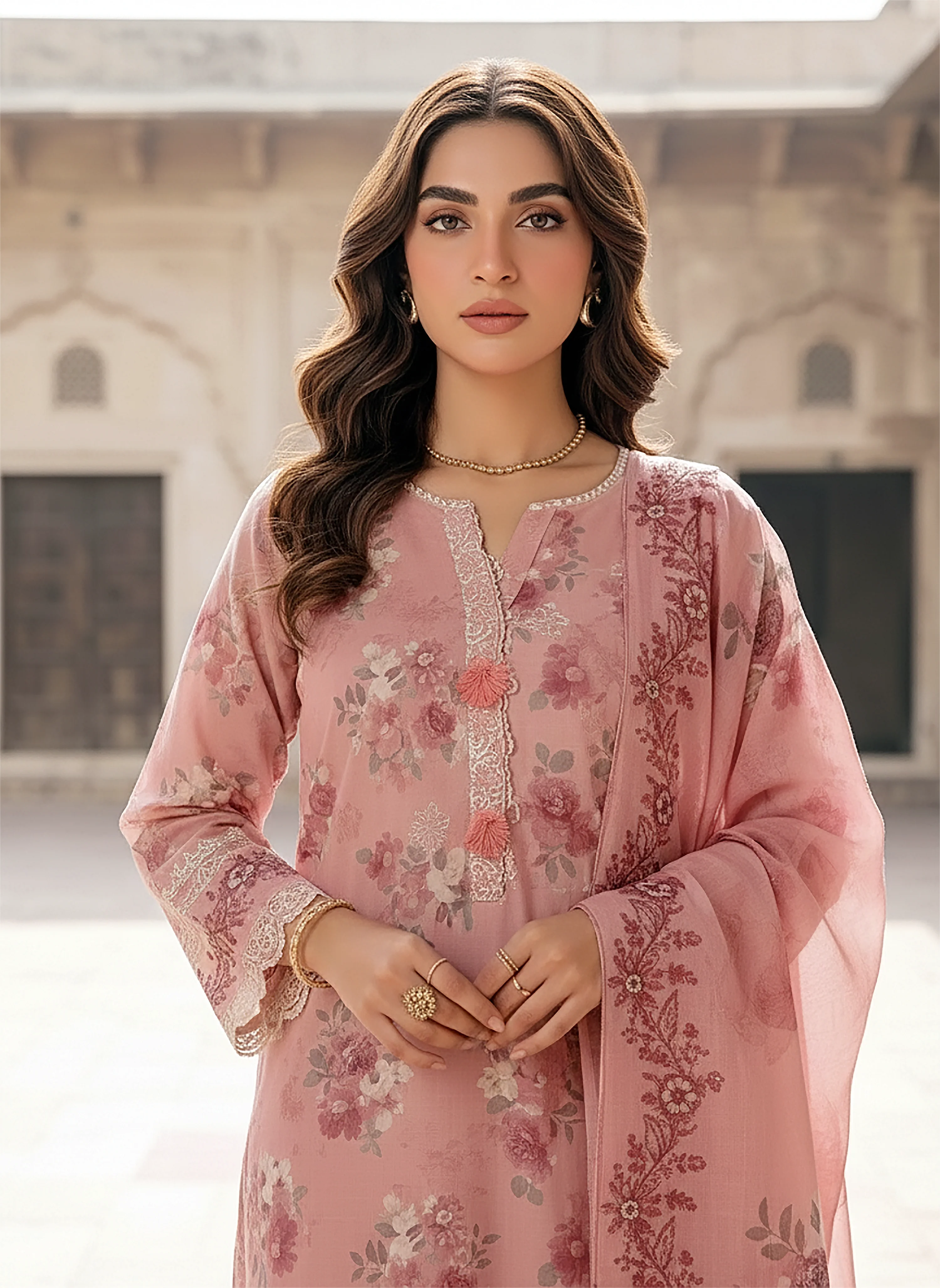 03 PIECE UNSTITCHED PRINTED EMBROIDERED KOMAL LAWN