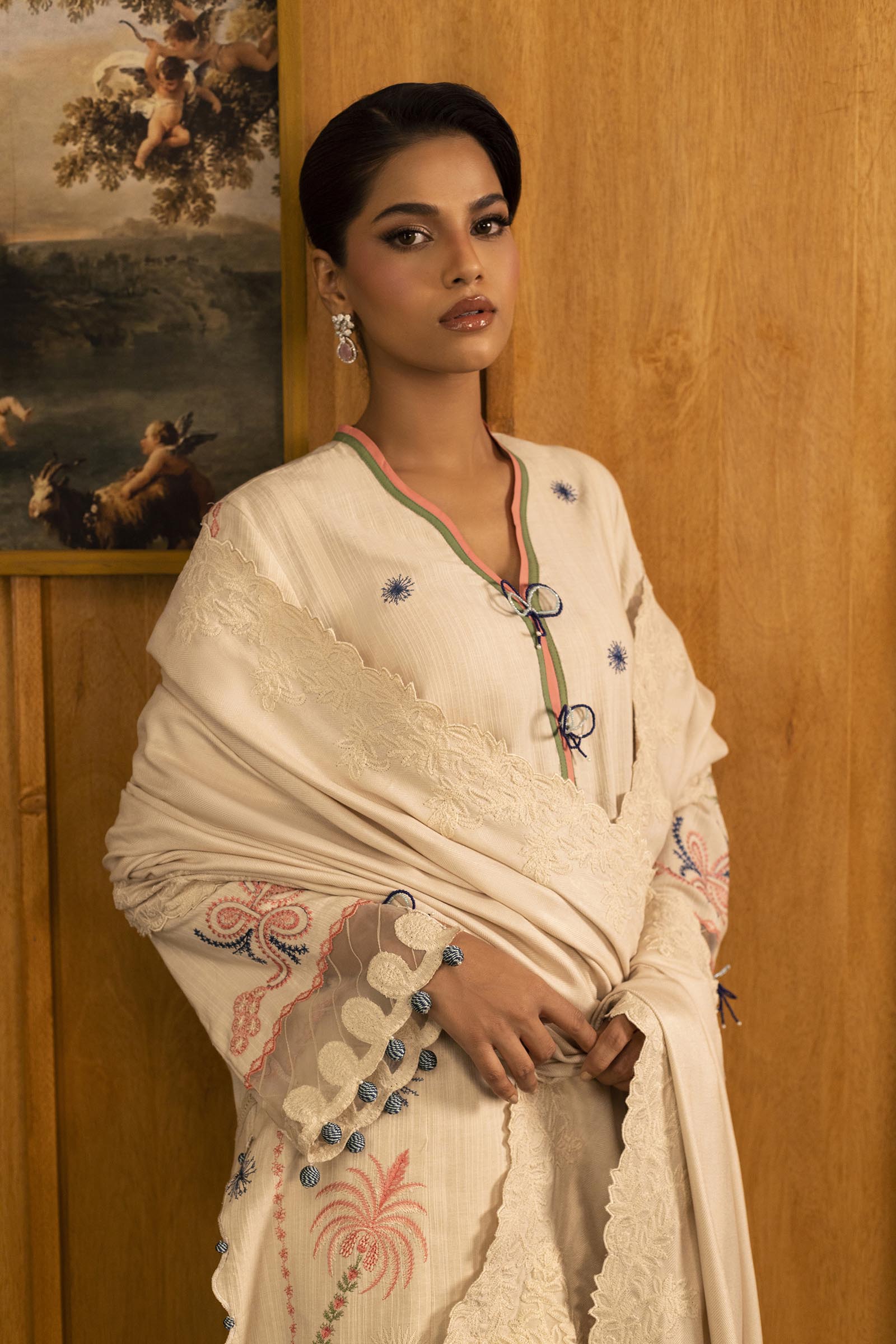 Unstitched Slub Muzlin 3 Piece Suit