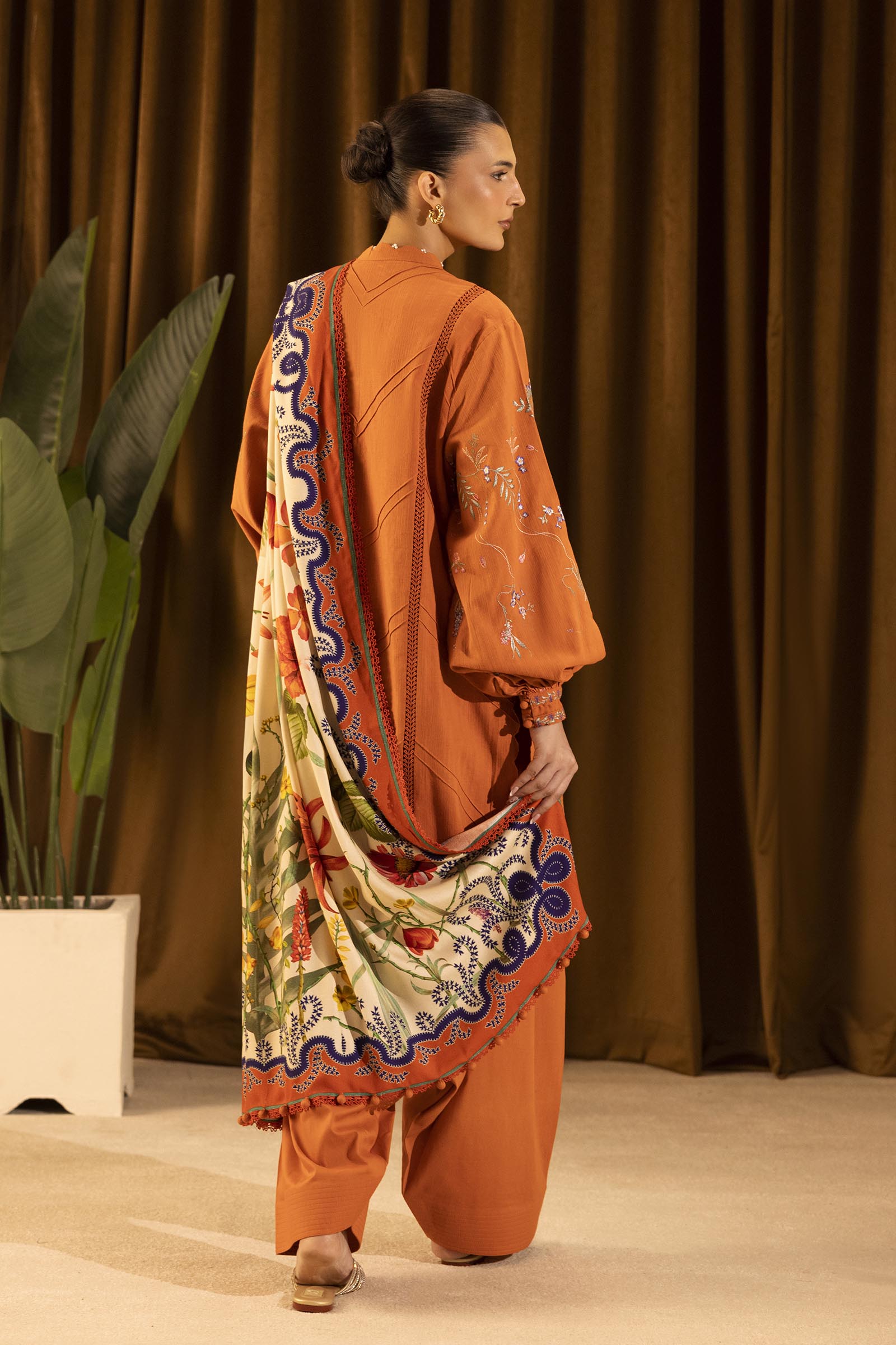 Unstitched Slub Muzlin 3 Piece Suit