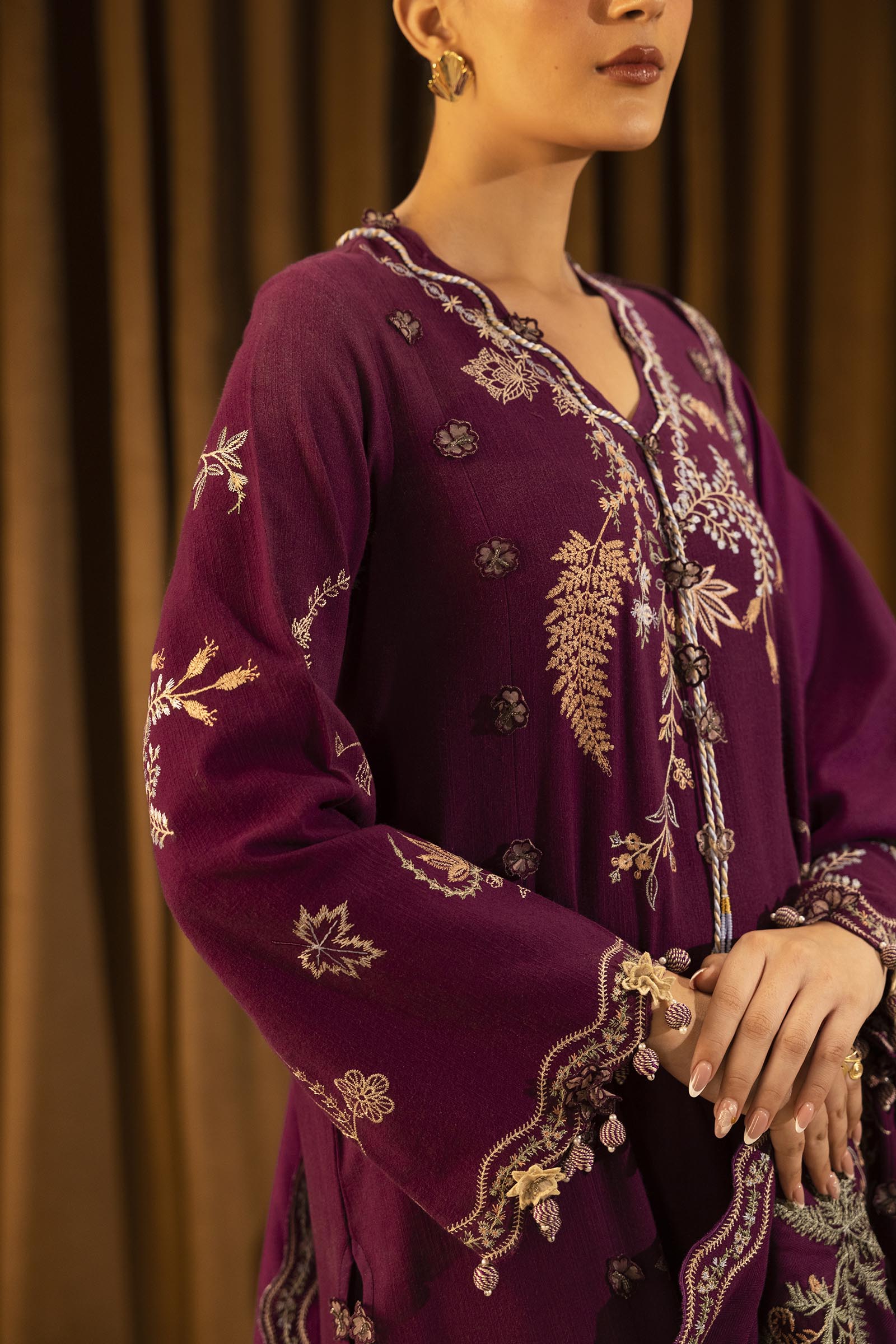 Unstitched Slub Muzlin 3 Piece Suit