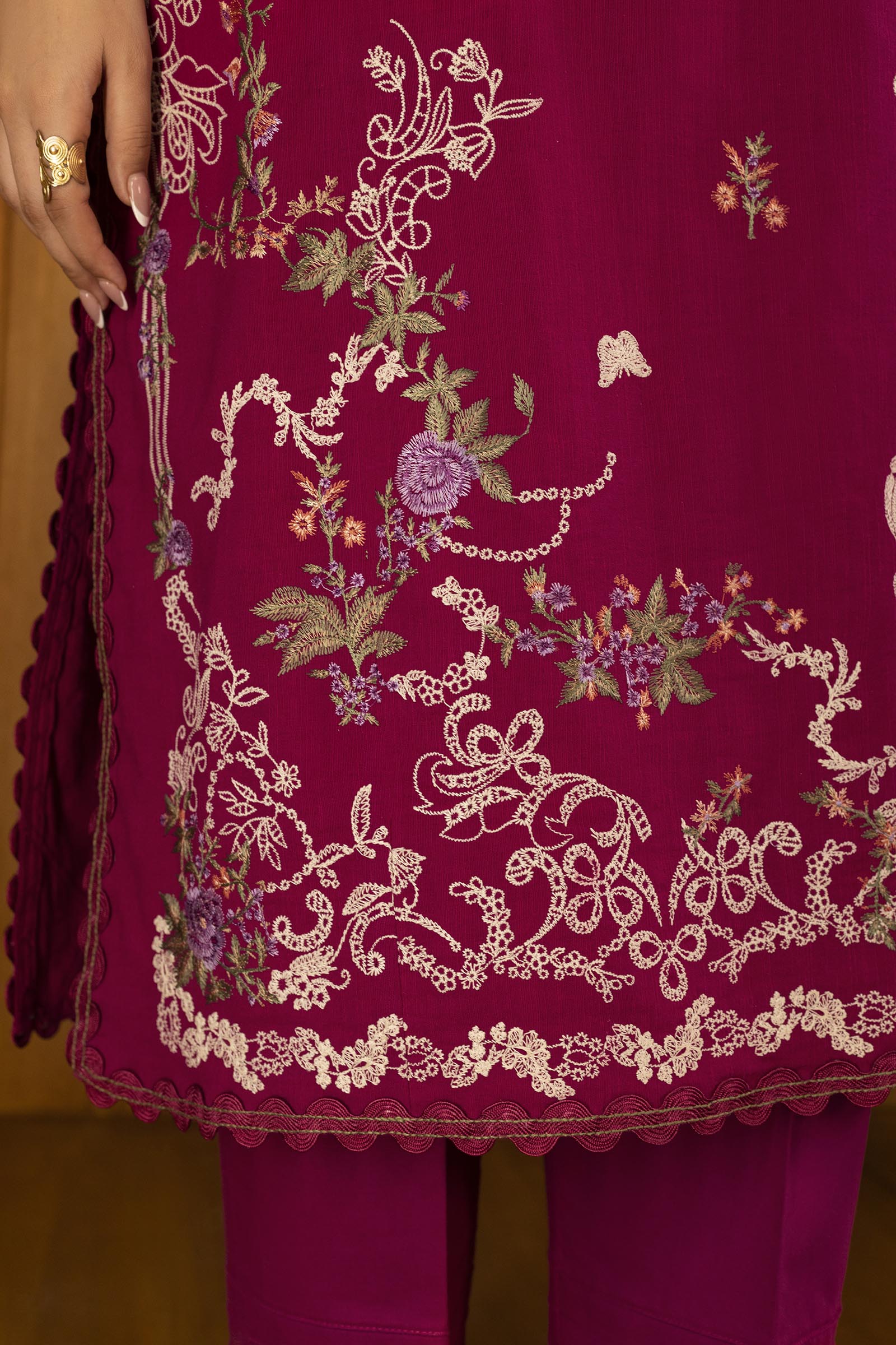 Unstitched Slub Muzlin 3 Piece Suit