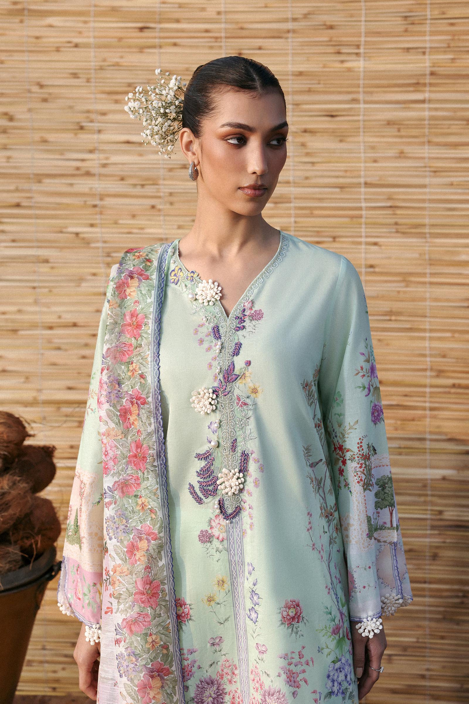 Unstitched Muzlin Lawn 3 Piece Suit