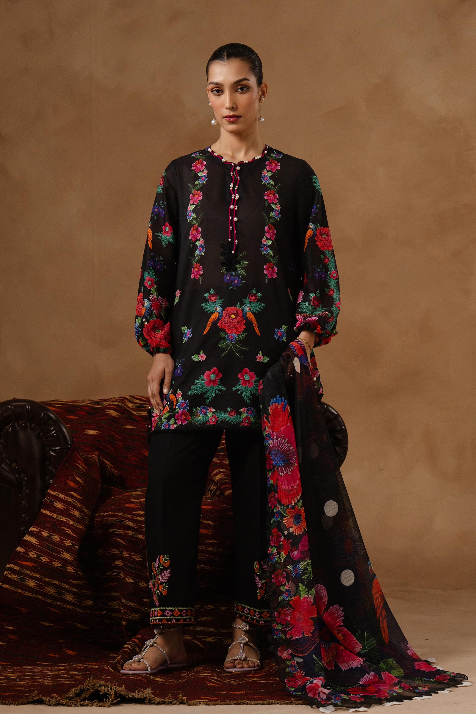 Unstitched Muzlin Lawn 3 Piece Suit
