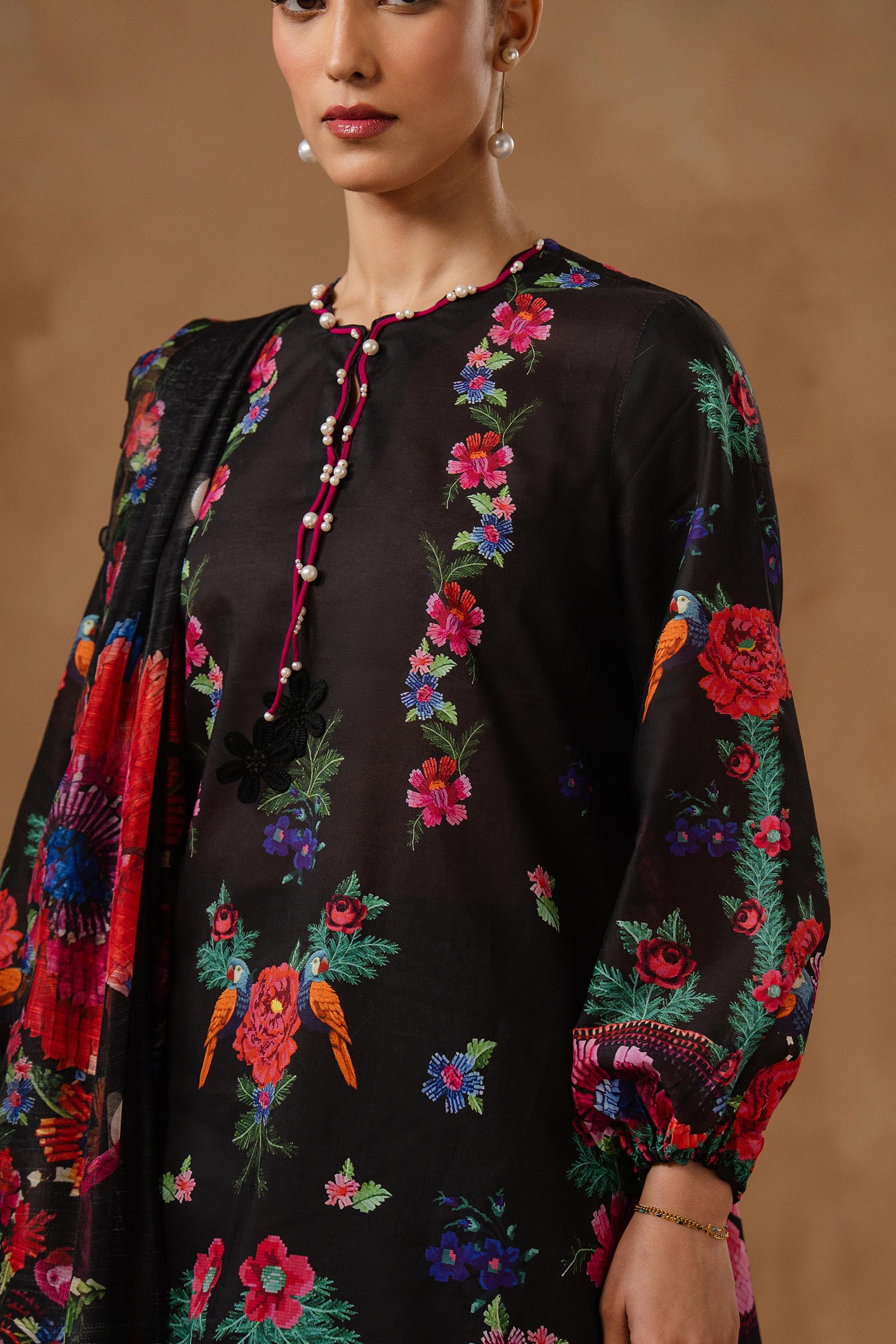 Unstitched Muzlin Lawn 3 Piece Suit