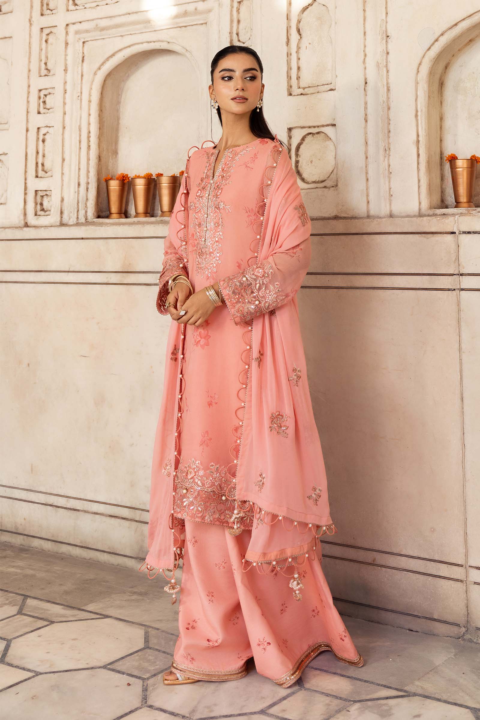 3 Pc Unstitched Embroidered Chiffon Suit