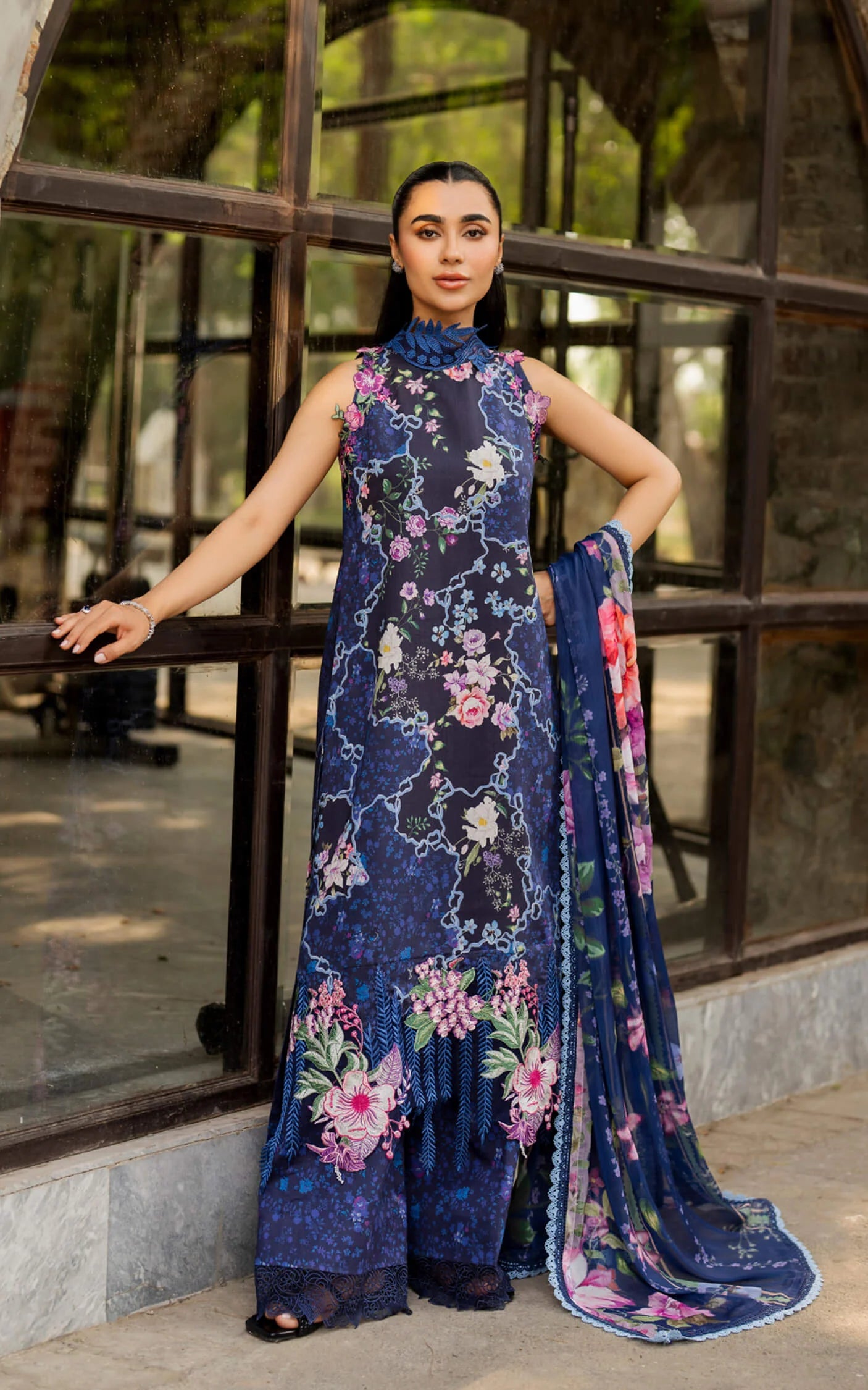 Indigo Craft MSSL-04 | 3pcs Embroidered Unstitched Summer