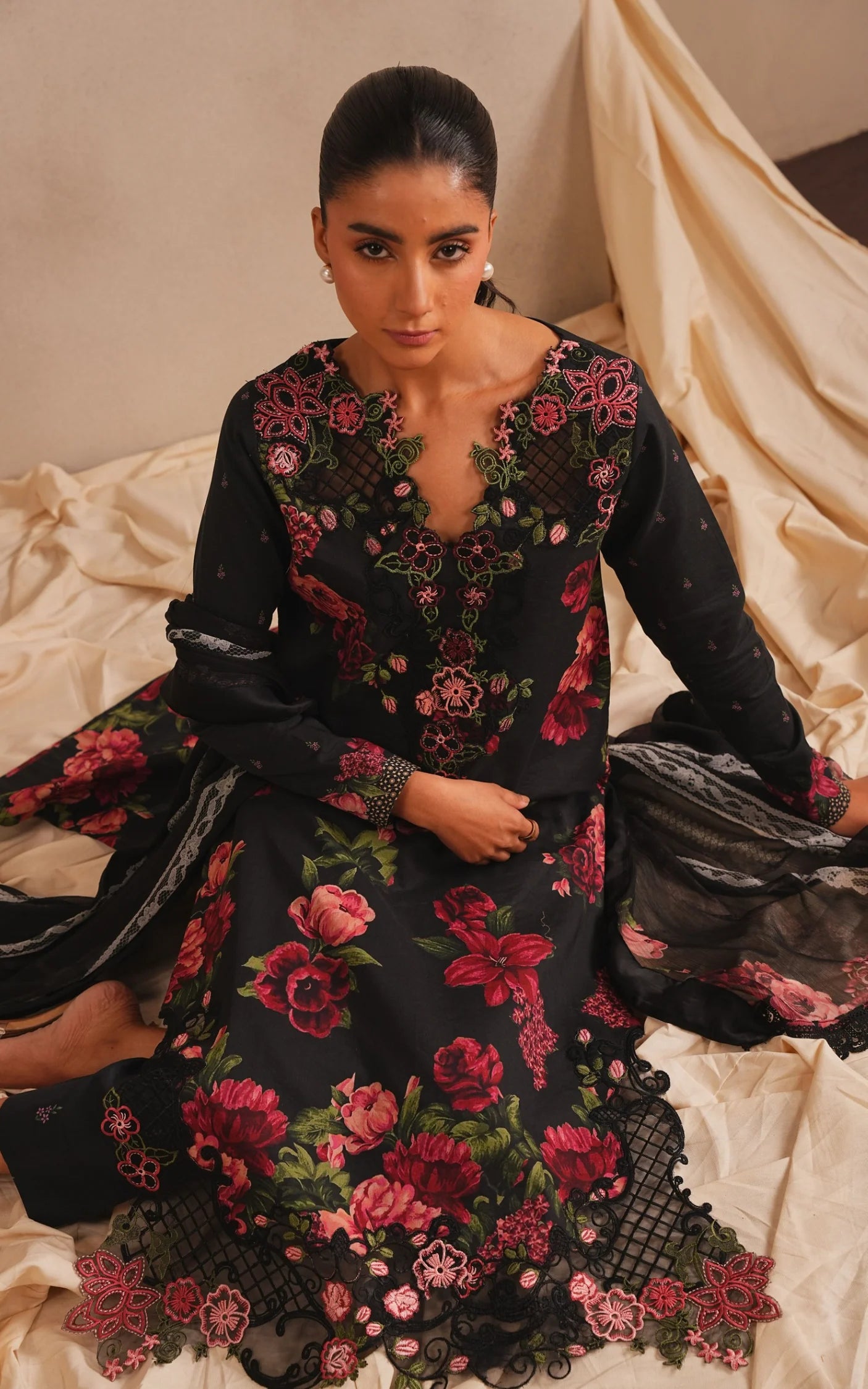 Azure Bloom MSSL-07 | 3pcs Embroidered Unstitched Summer