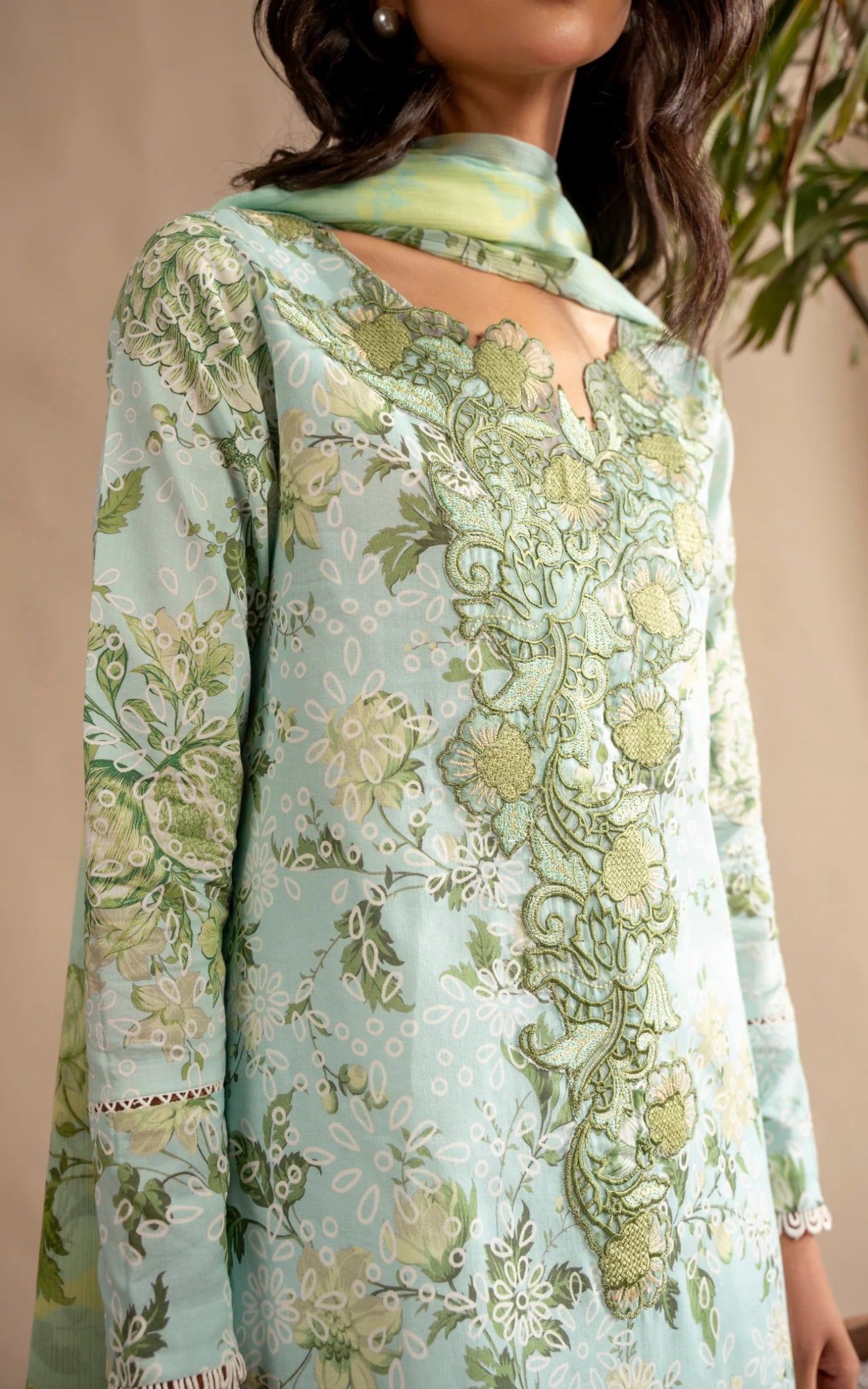 Mint Mosaic MSSL-12 | 3pcs Embroidered Unstitched Summer