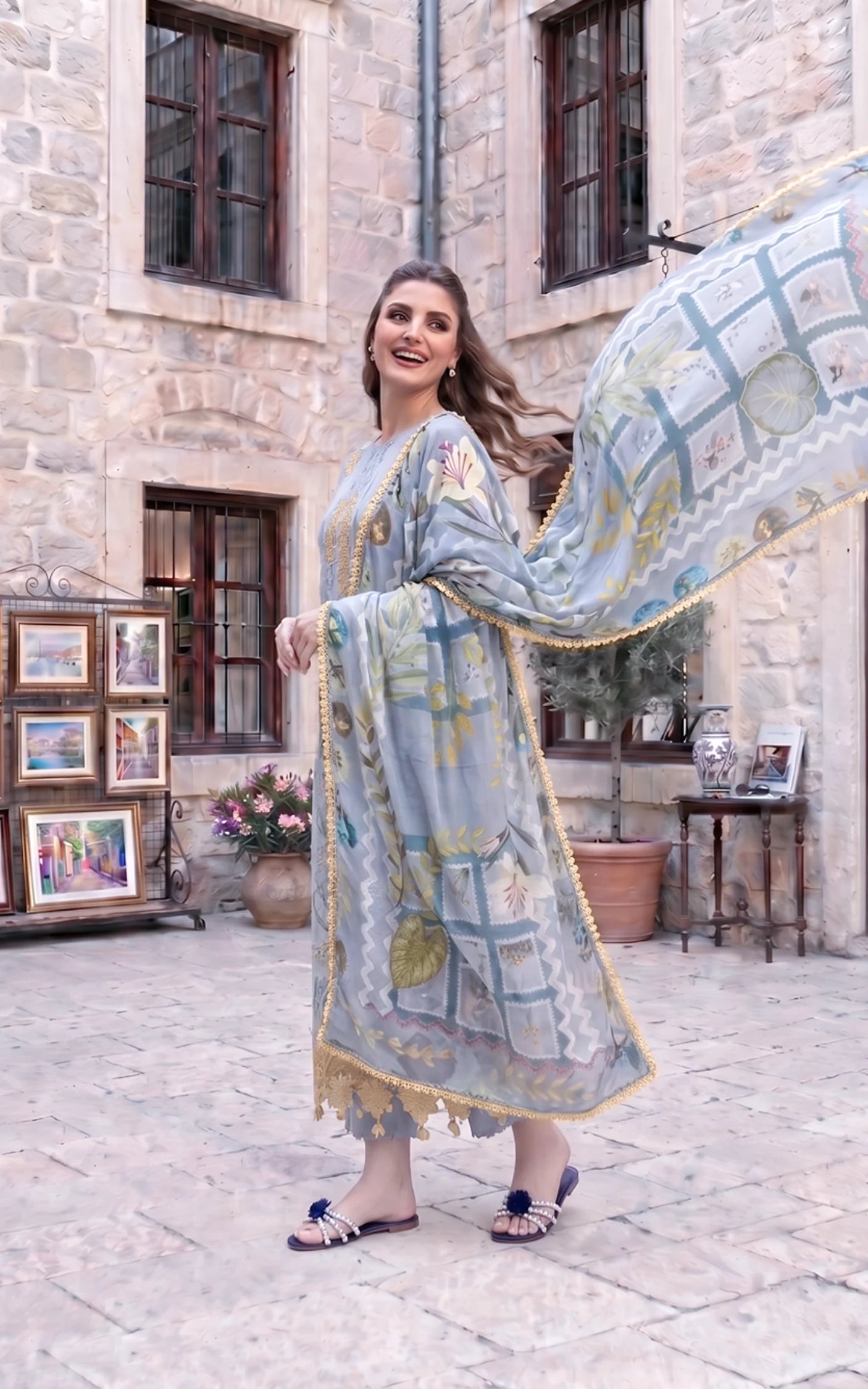 Ash Elegance (SL26-07) | 3pcs Embroidered Unstitched Summer