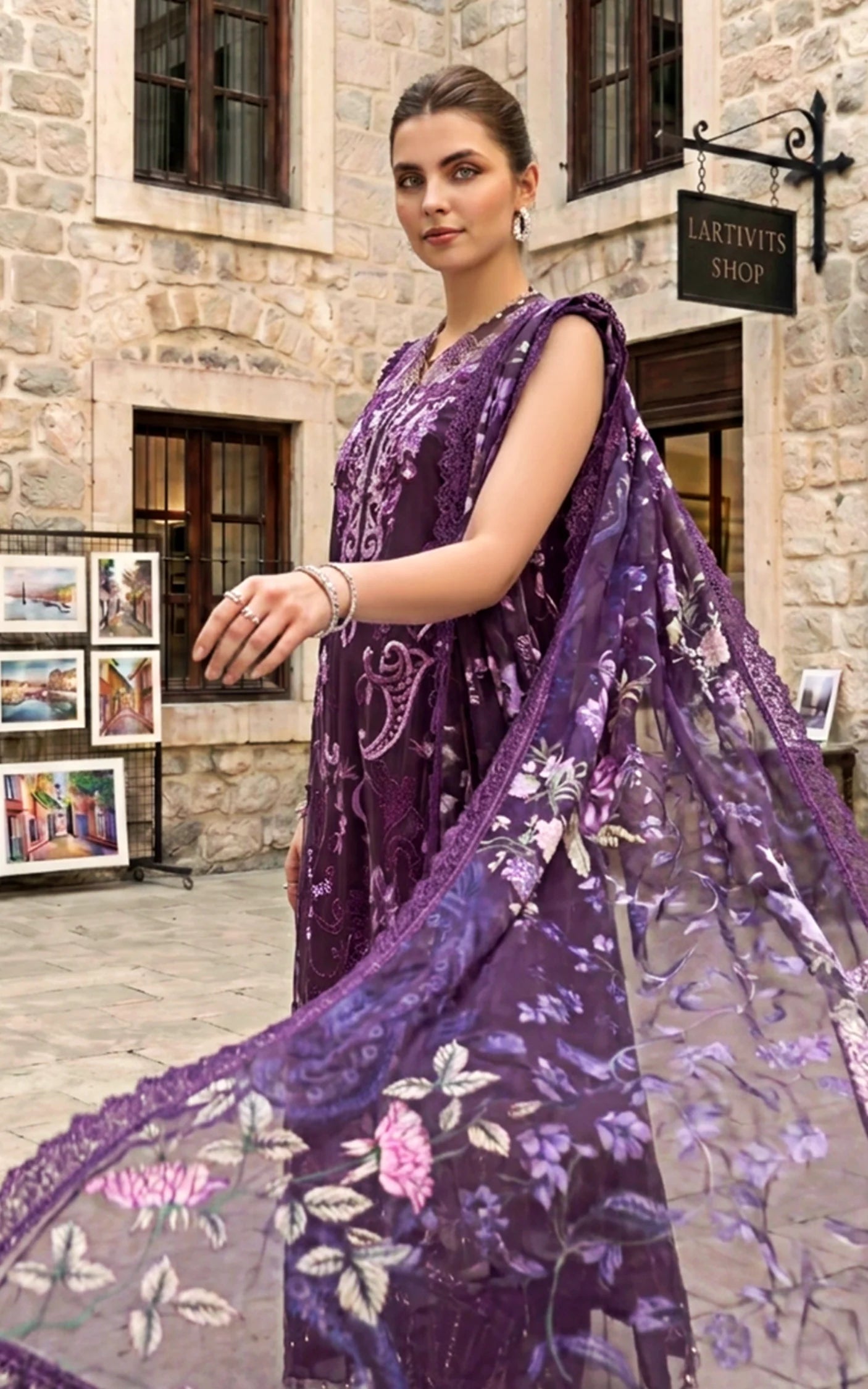 Plum Royale (SL26-10) | 3pcs Embroidered Unstitched Summer