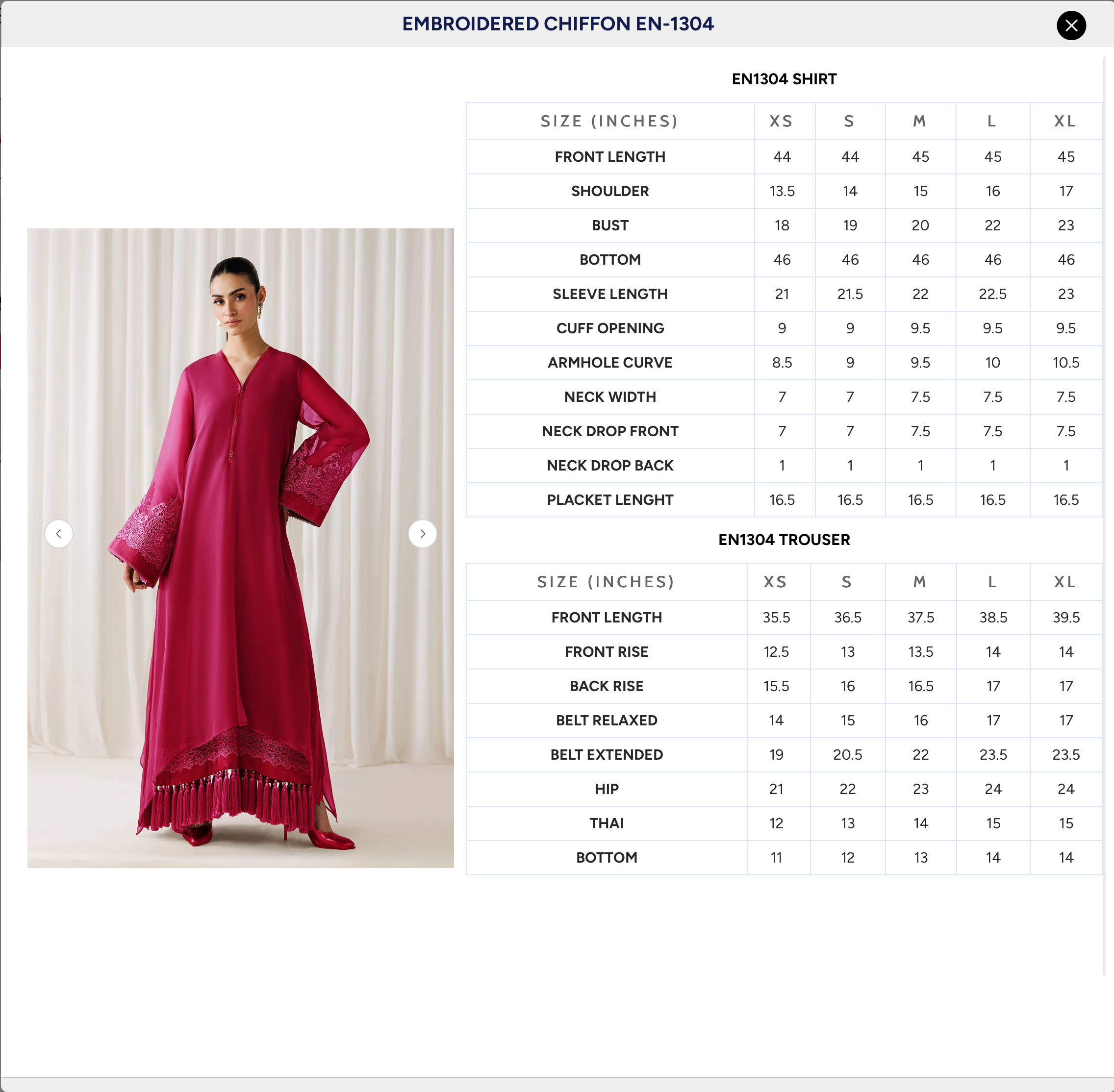 EMBROIDERED CHIFFON EN-1304