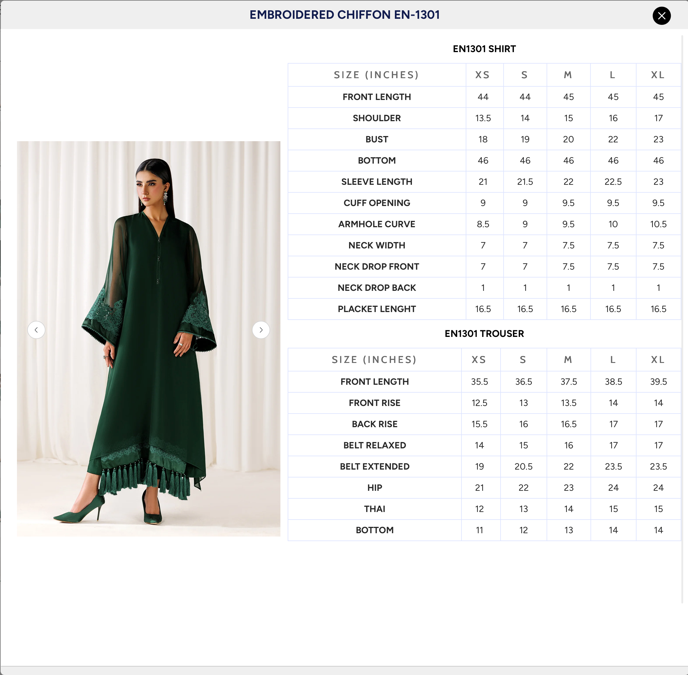 EMBROIDERED CHIFFON EN-1301