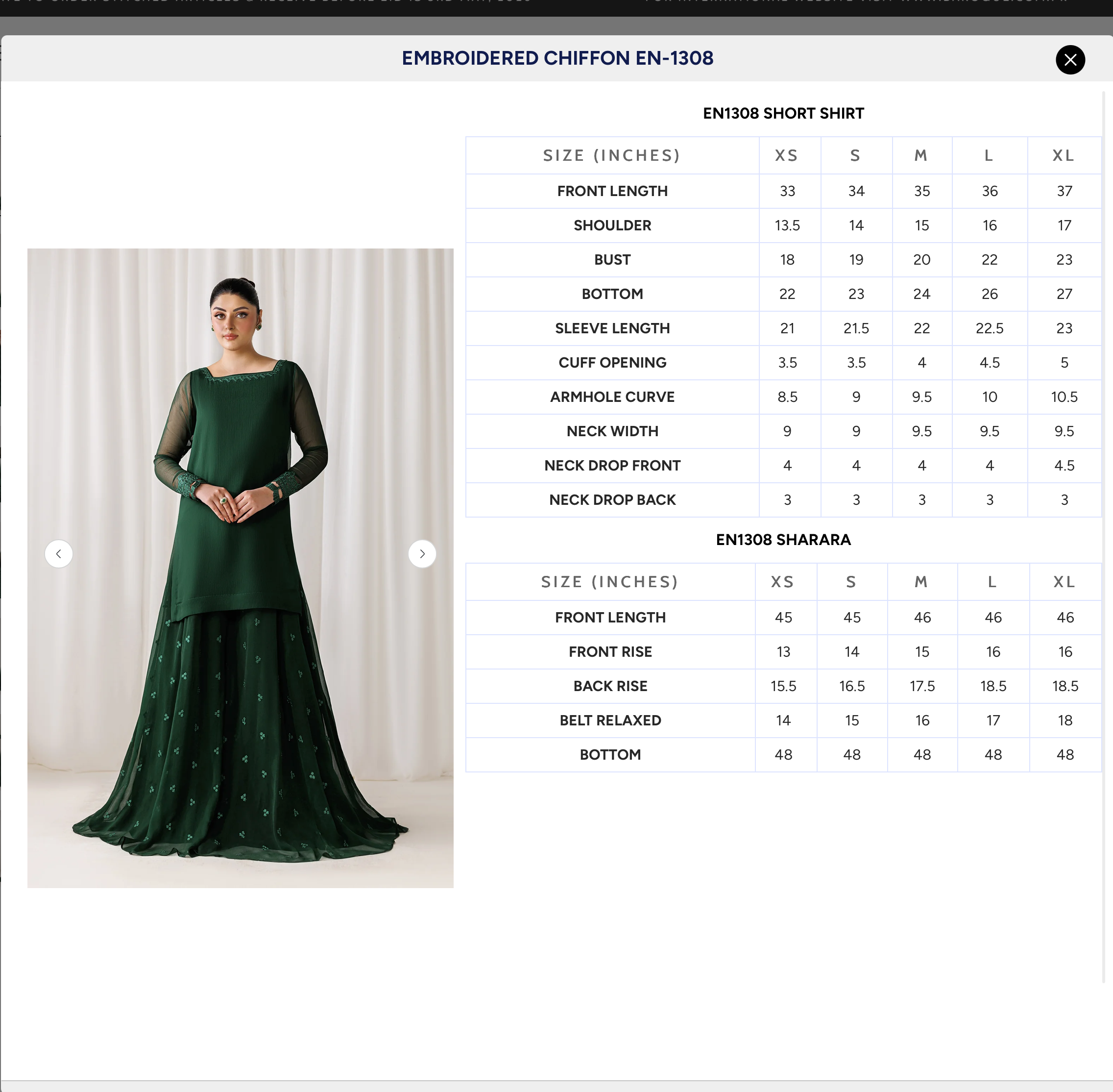 EMBROIDERED CHIFFON EN-1308