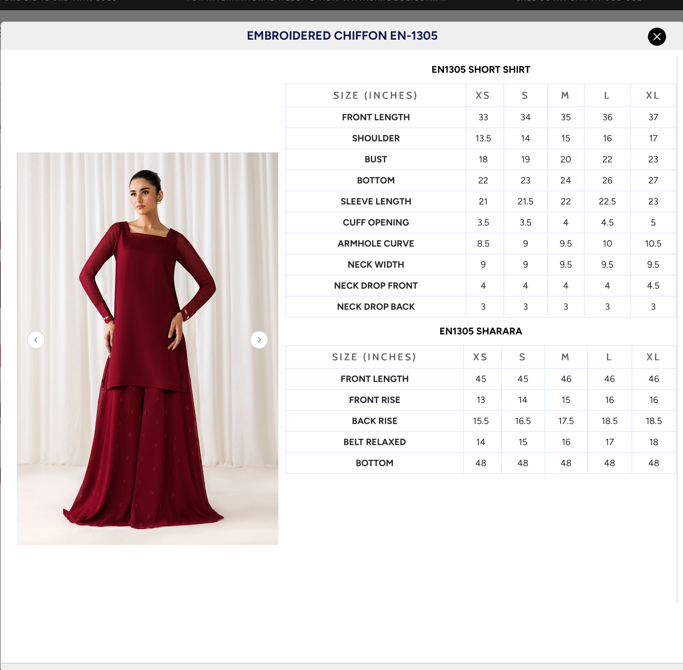EMBROIDERED CHIFFON EN-1305