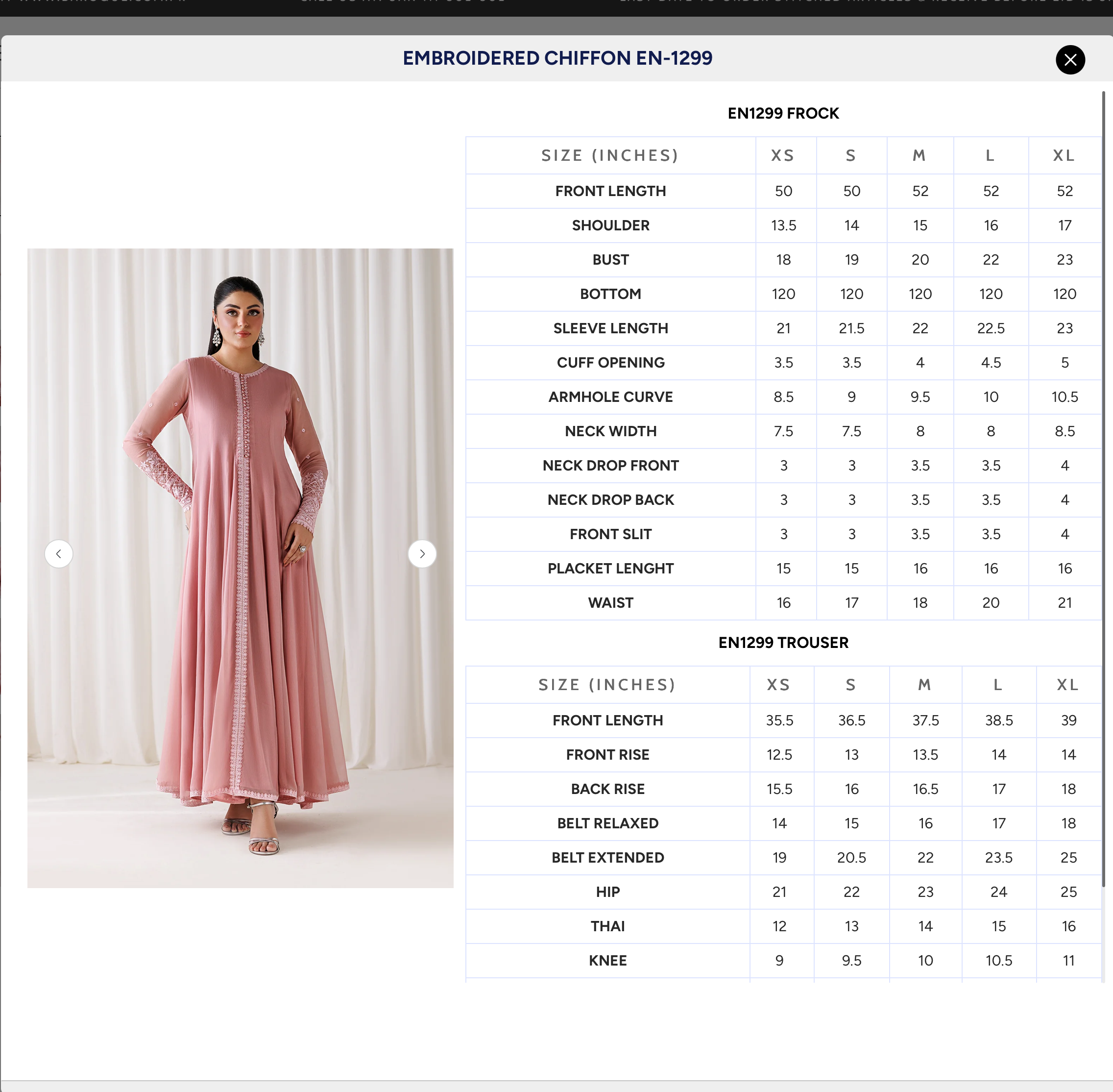 EMBROIDERED CHIFFON EN-1299