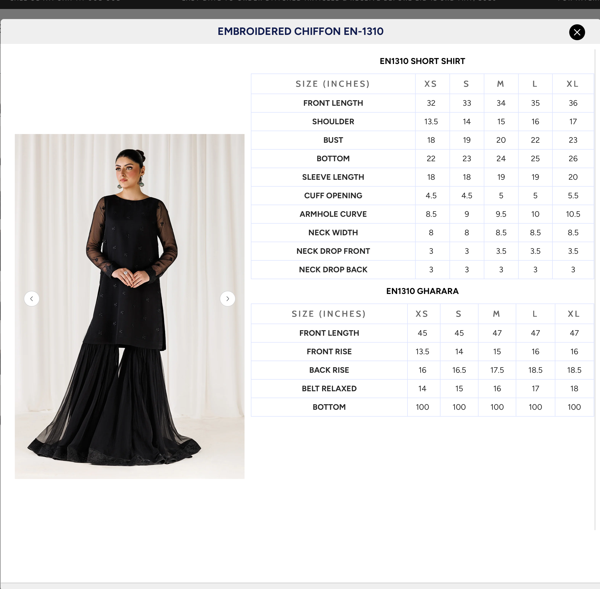 EMBROIDERED CHIFFON EN-1310