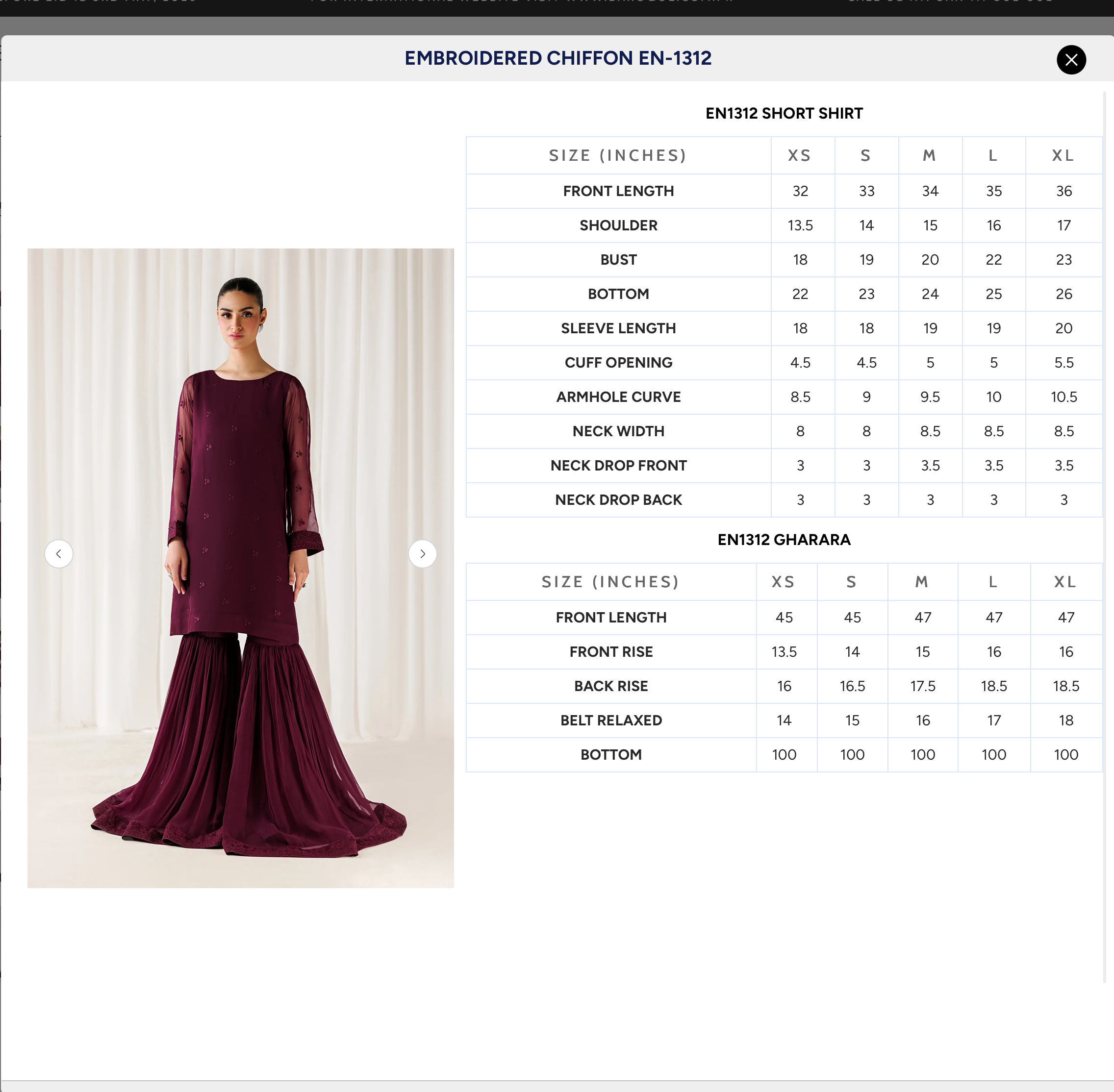 EMBROIDERED CHIFFON EN-1312