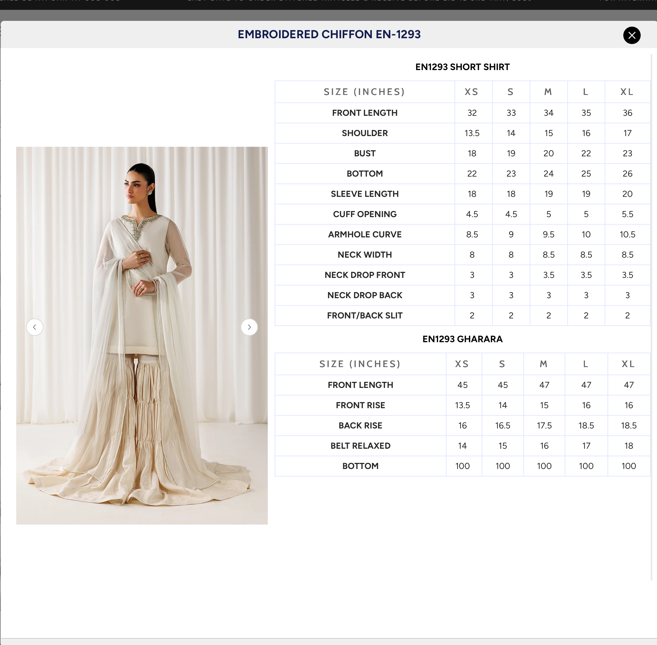 EMBROIDERED CHIFFON EN-1293