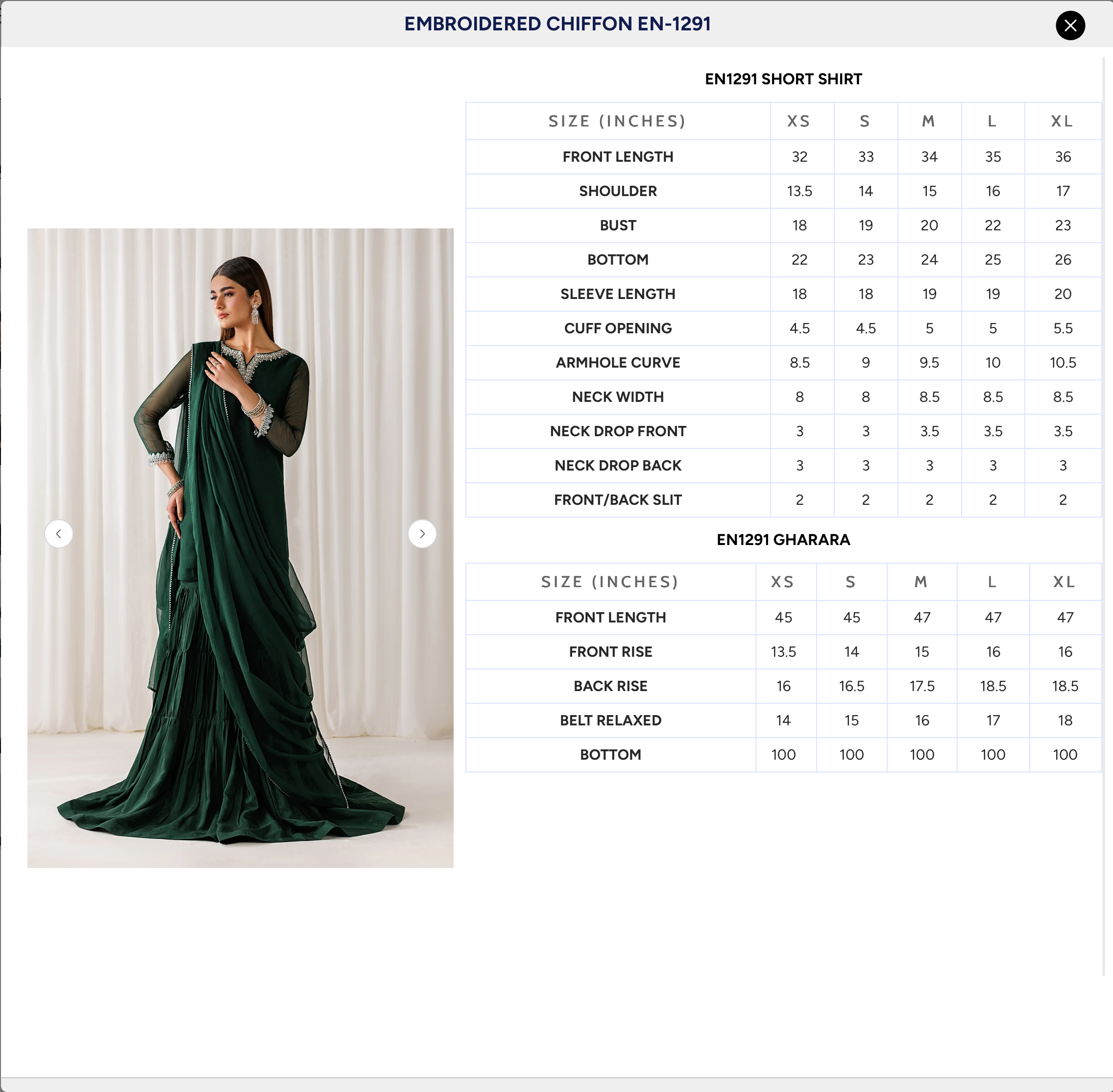 EMBROIDERED CHIFFON EN-1291