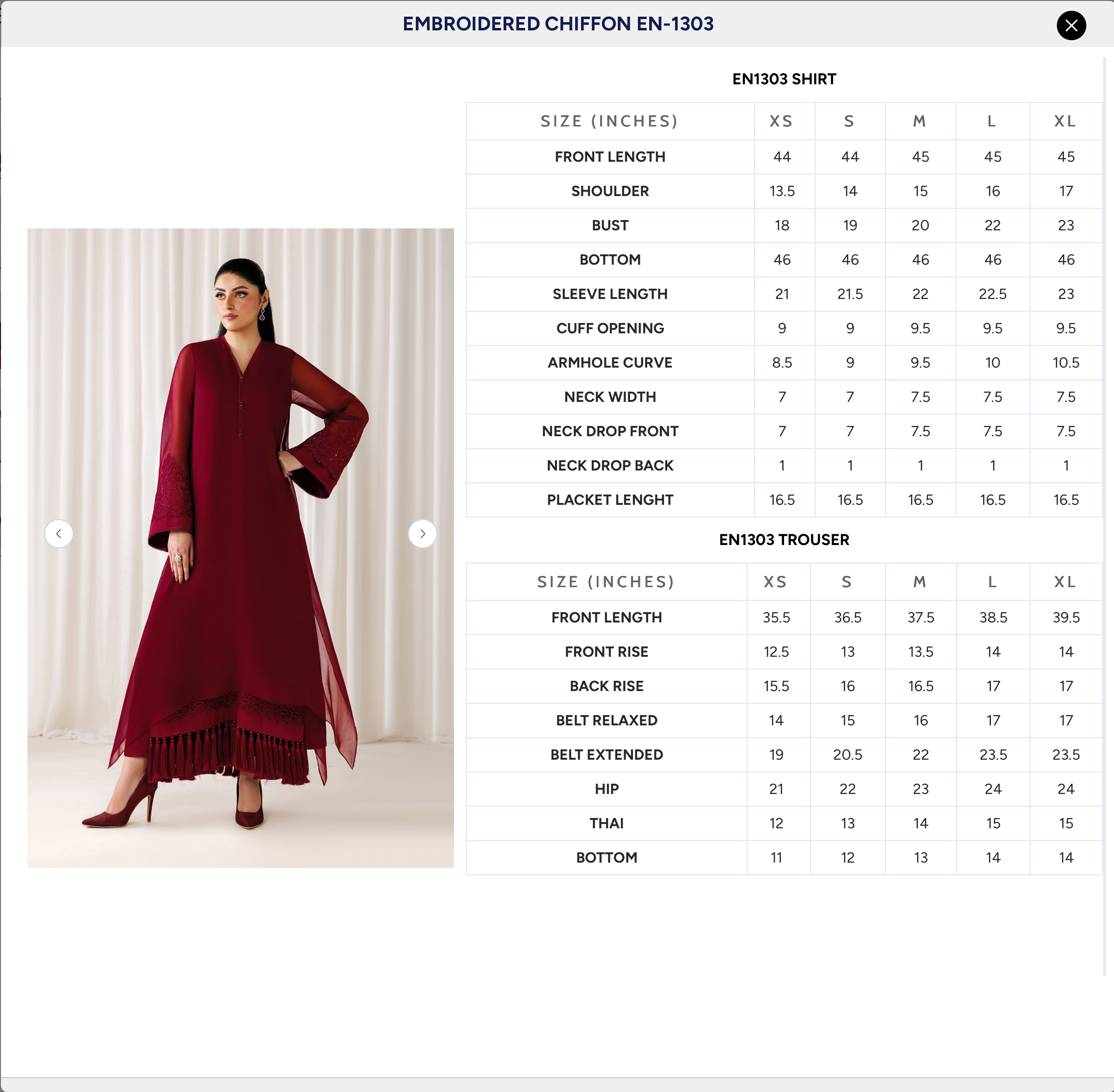 EMBROIDERED CHIFFON EN-1303