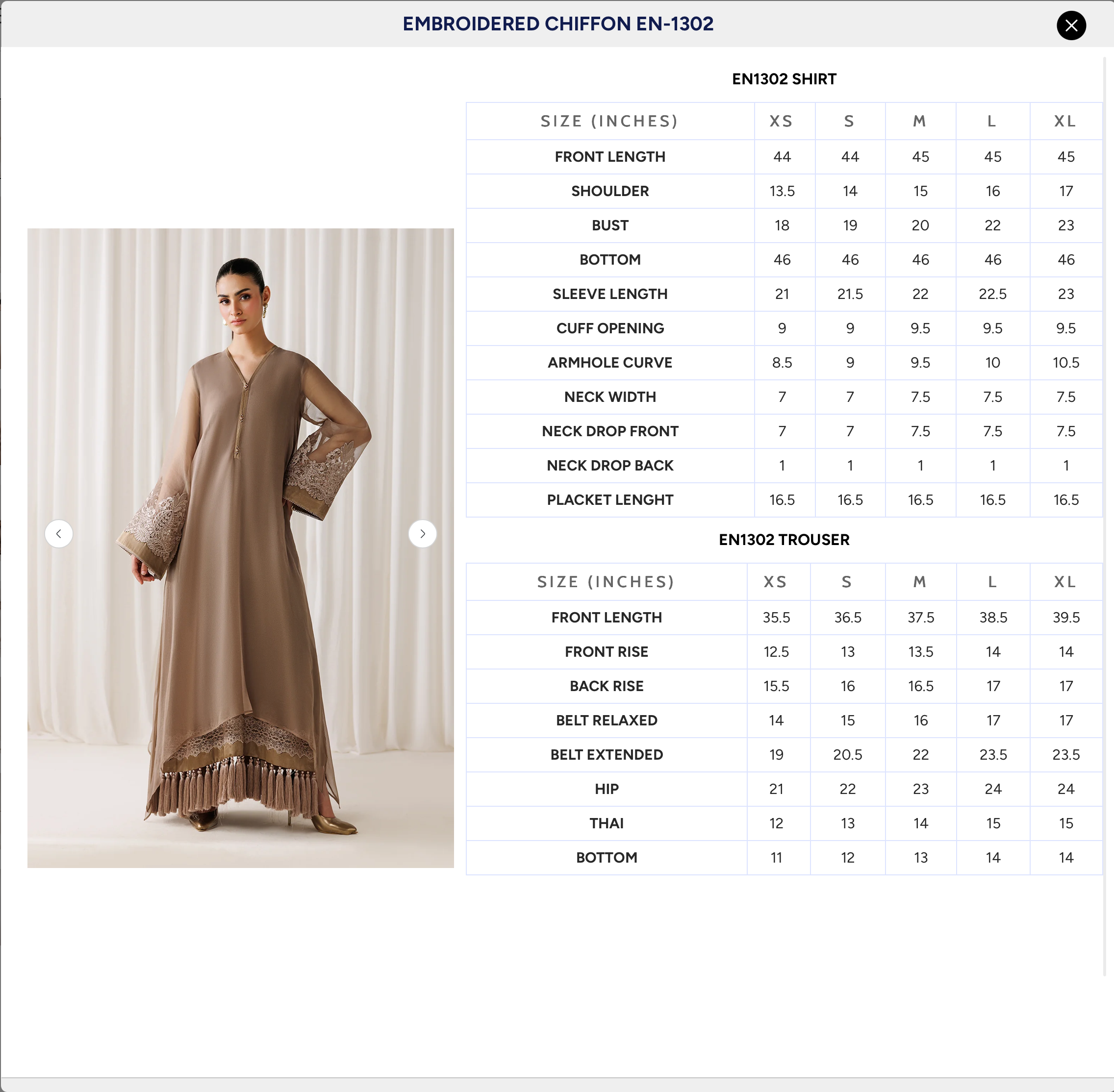EMBROIDERED CHIFFON EN-1302