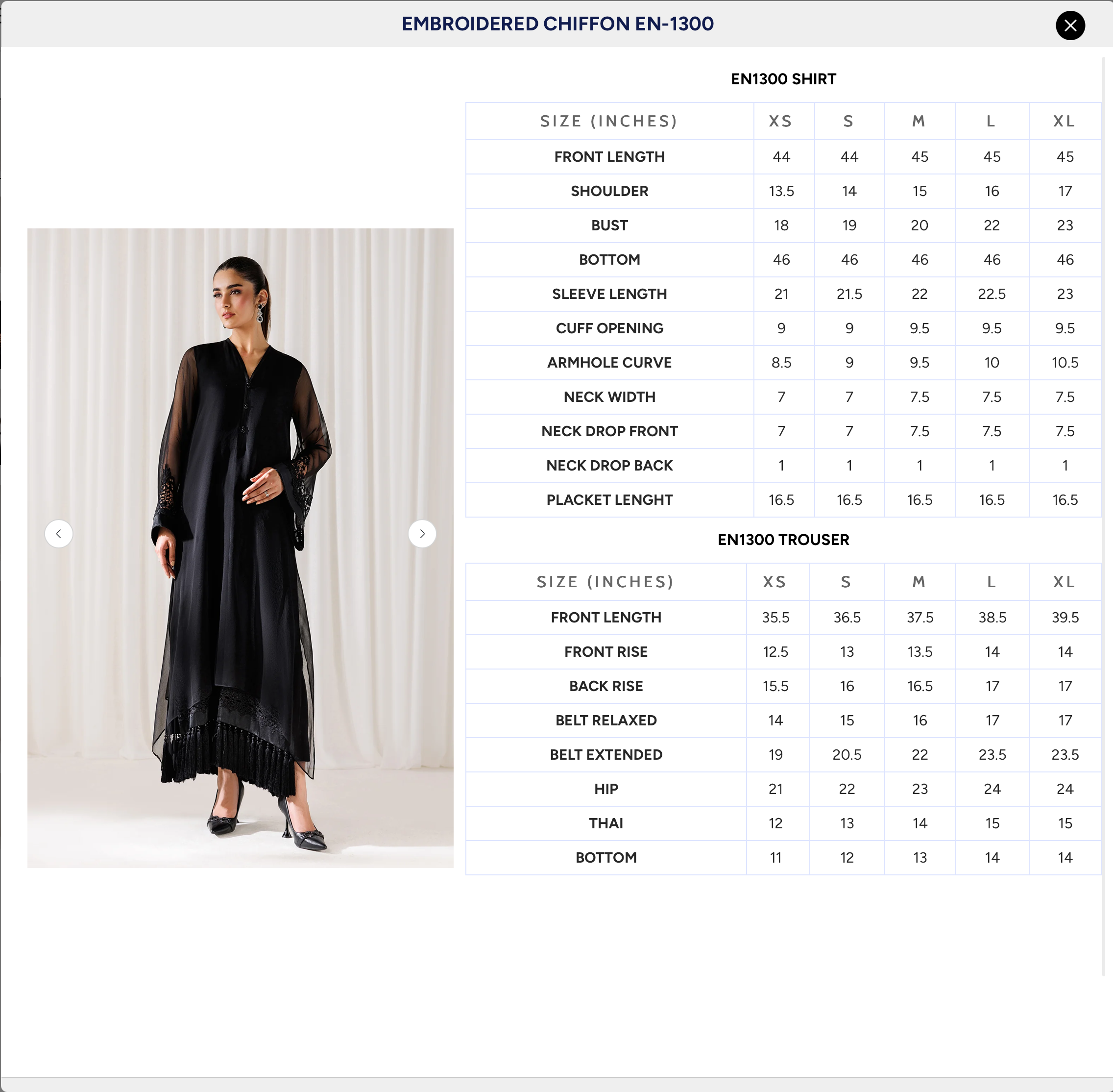 EMBROIDERED CHIFFON EN-1300