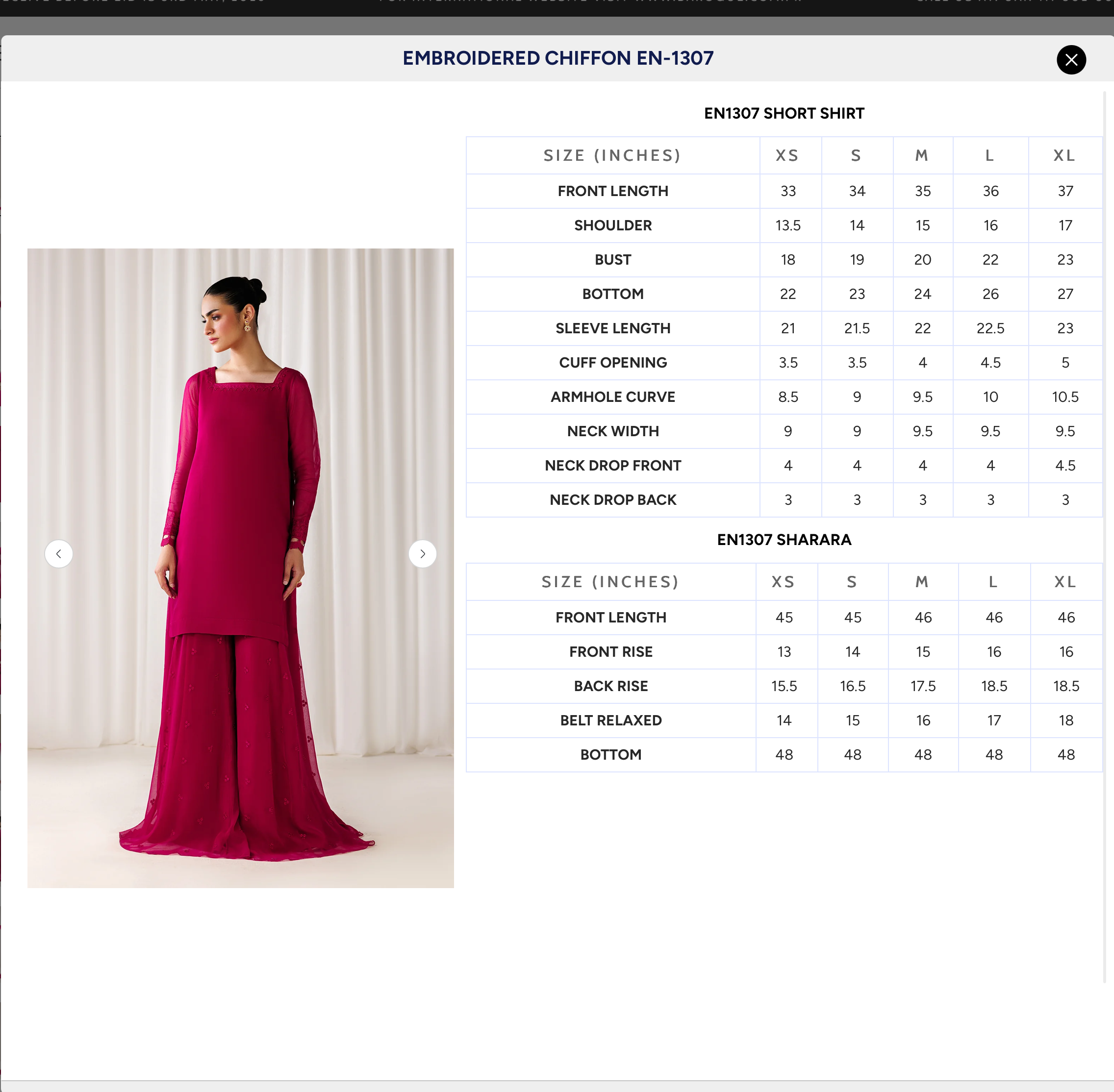 EMBROIDERED CHIFFON EN-1307
