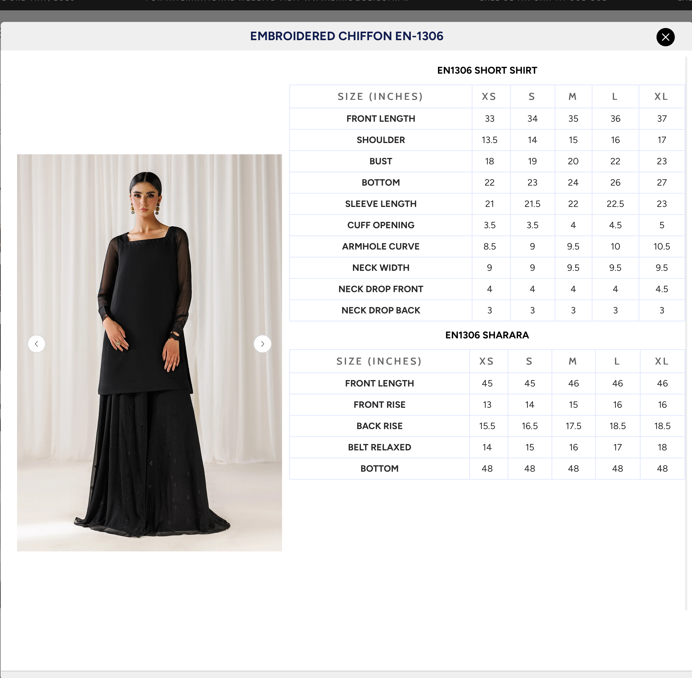 EMBROIDERED CHIFFON EN-1306