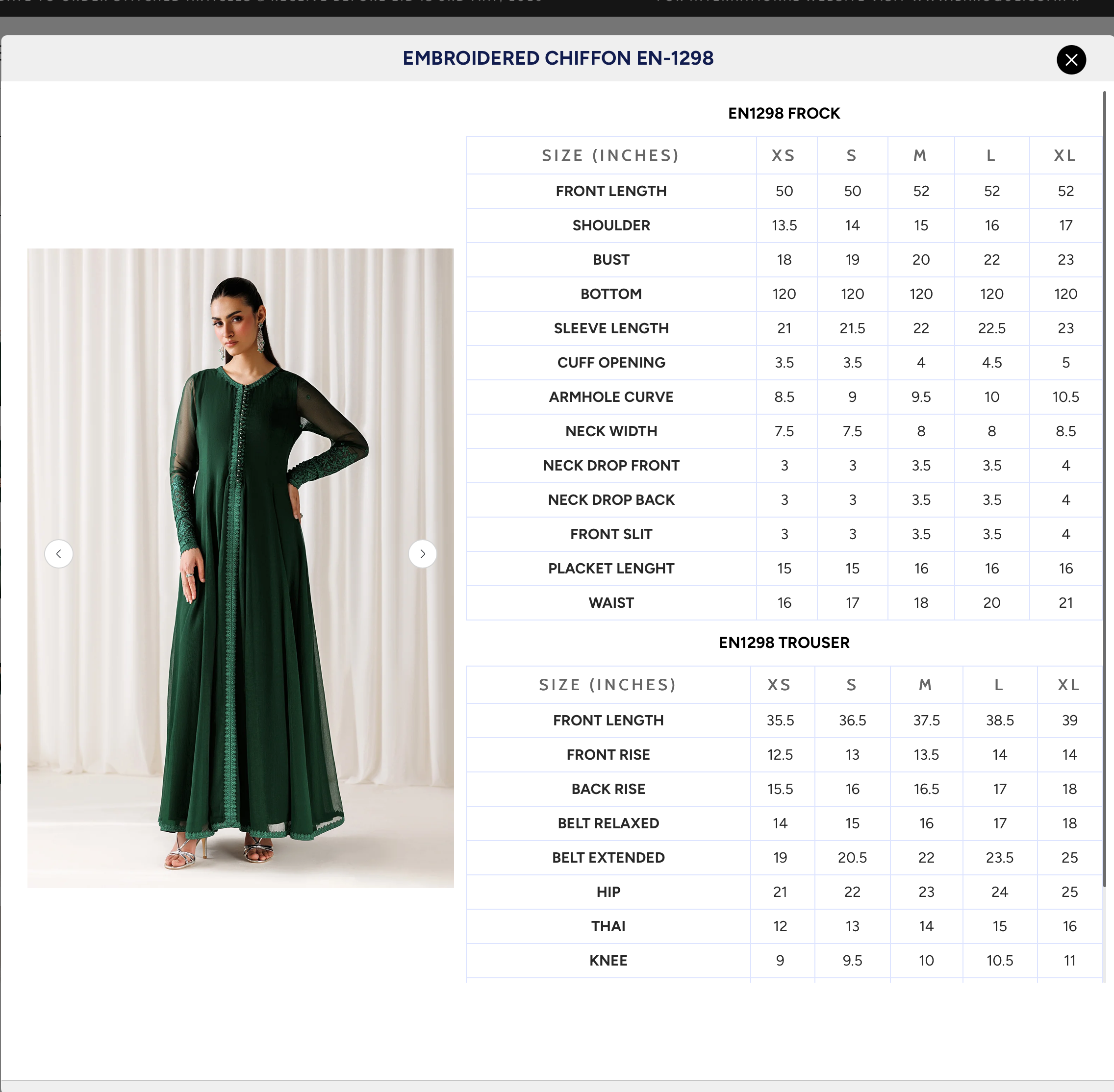 EMBROIDERED CHIFFON EN-1298
