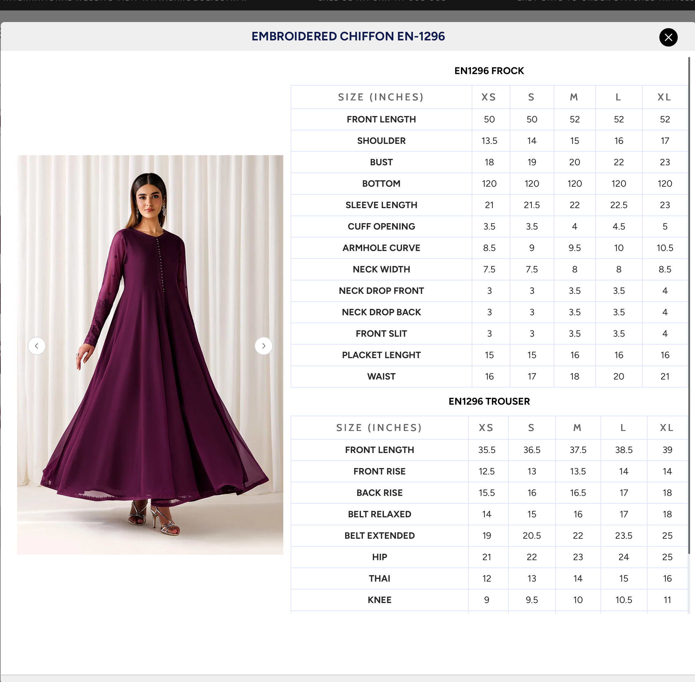 EMBROIDERED CHIFFON EN-1296