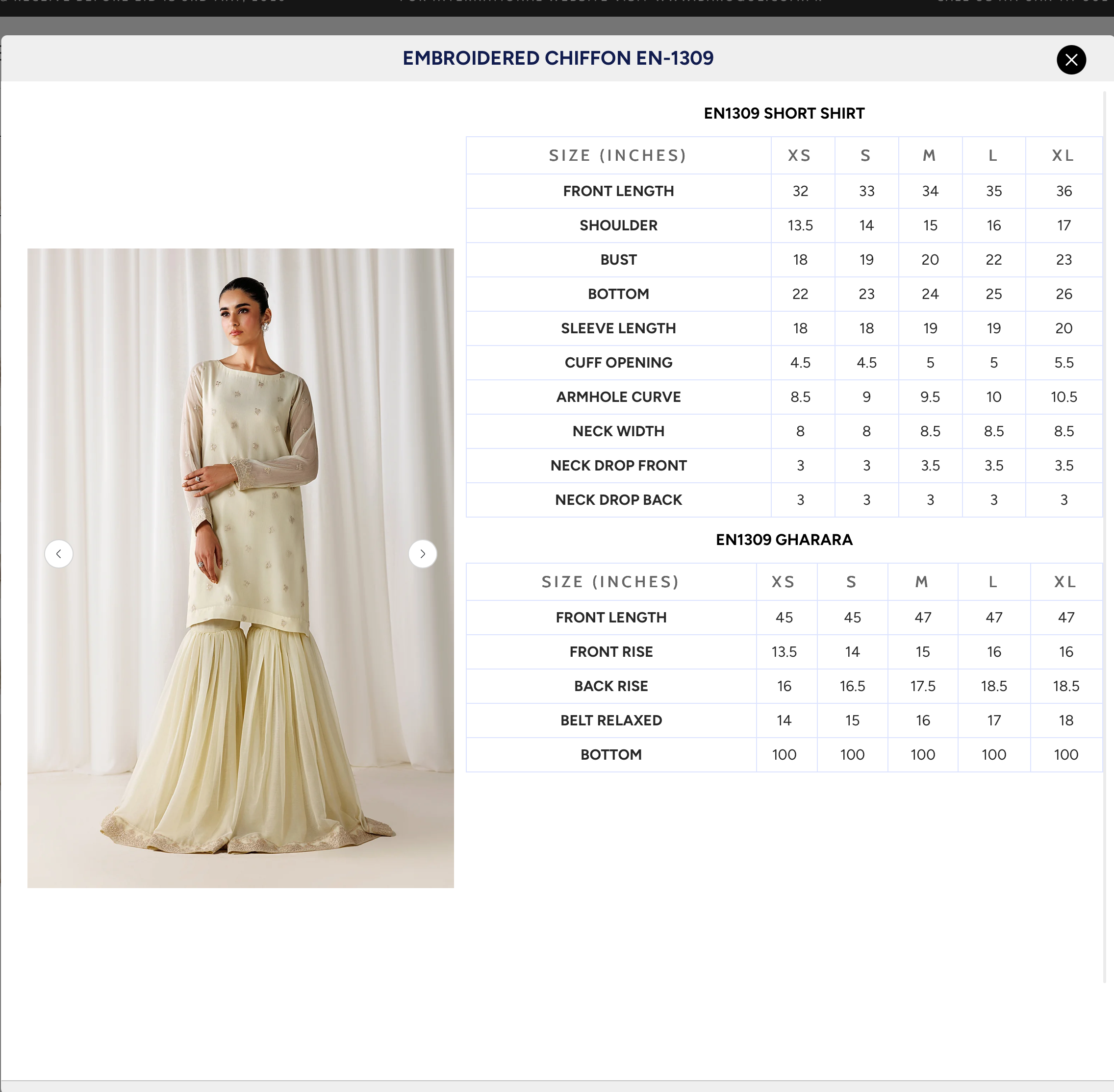 EMBROIDERED CHIFFON EN-1309