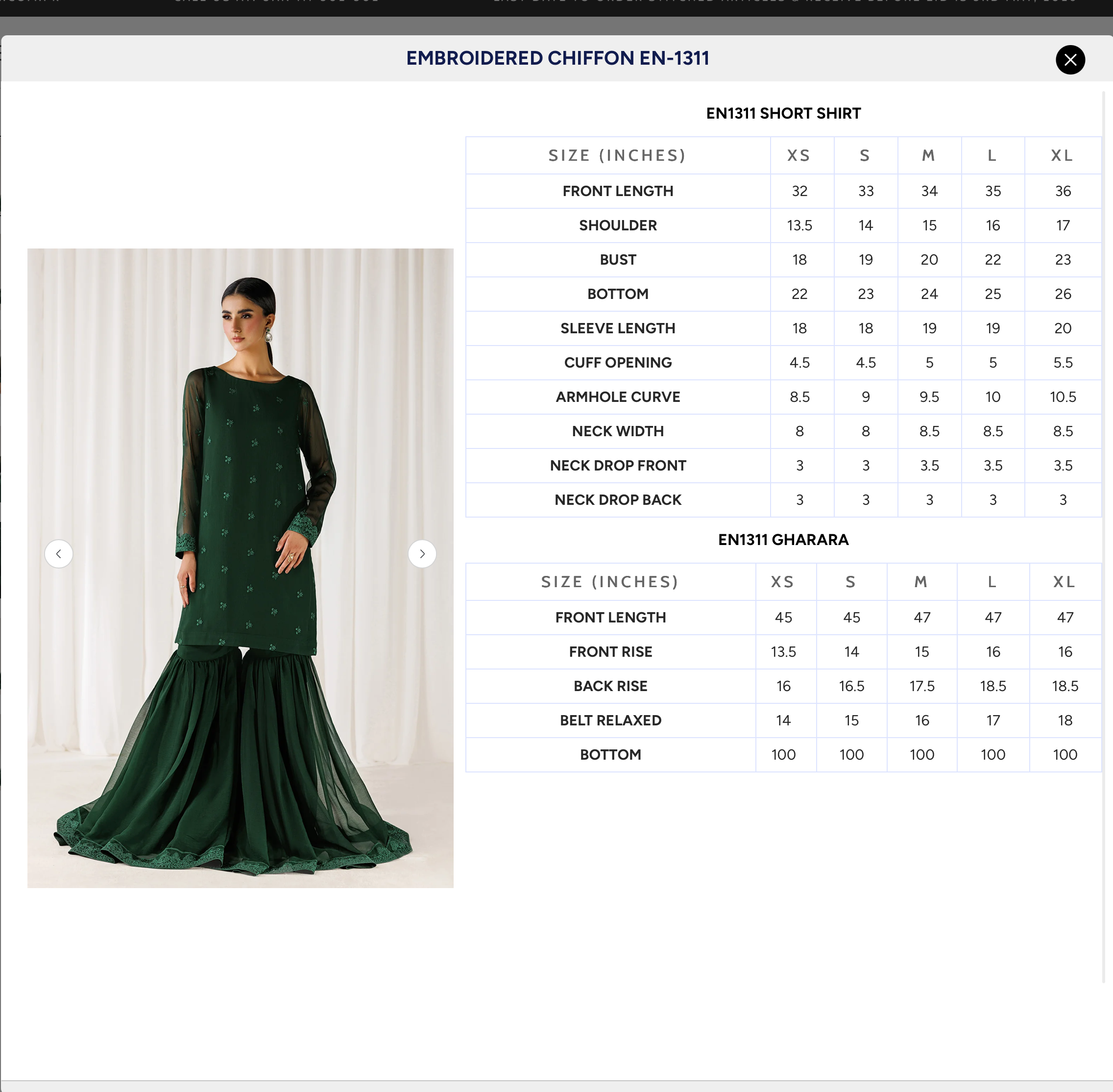 EMBROIDERED CHIFFON EN-1311