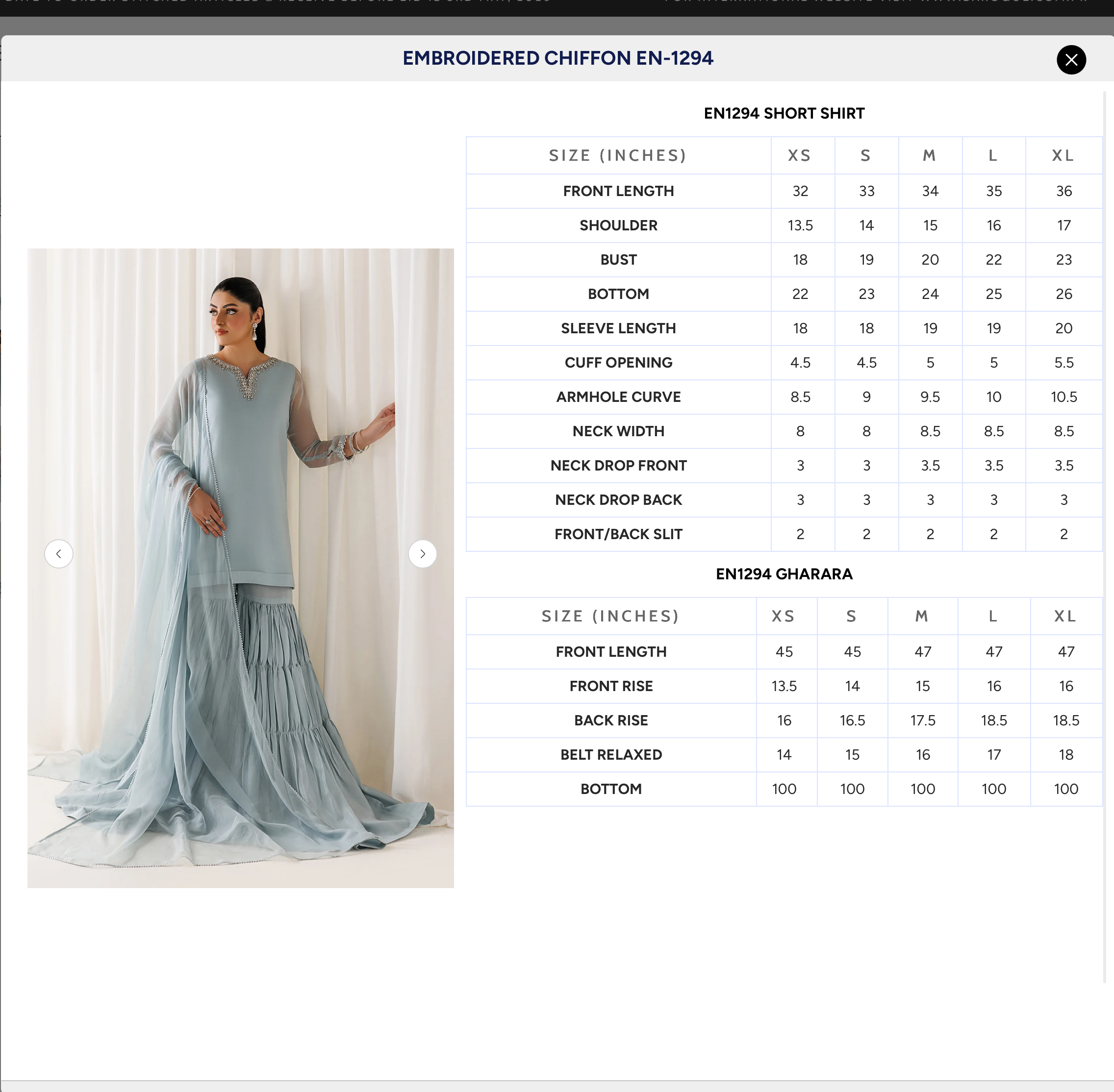 EMBROIDERED CHIFFON EN-1294