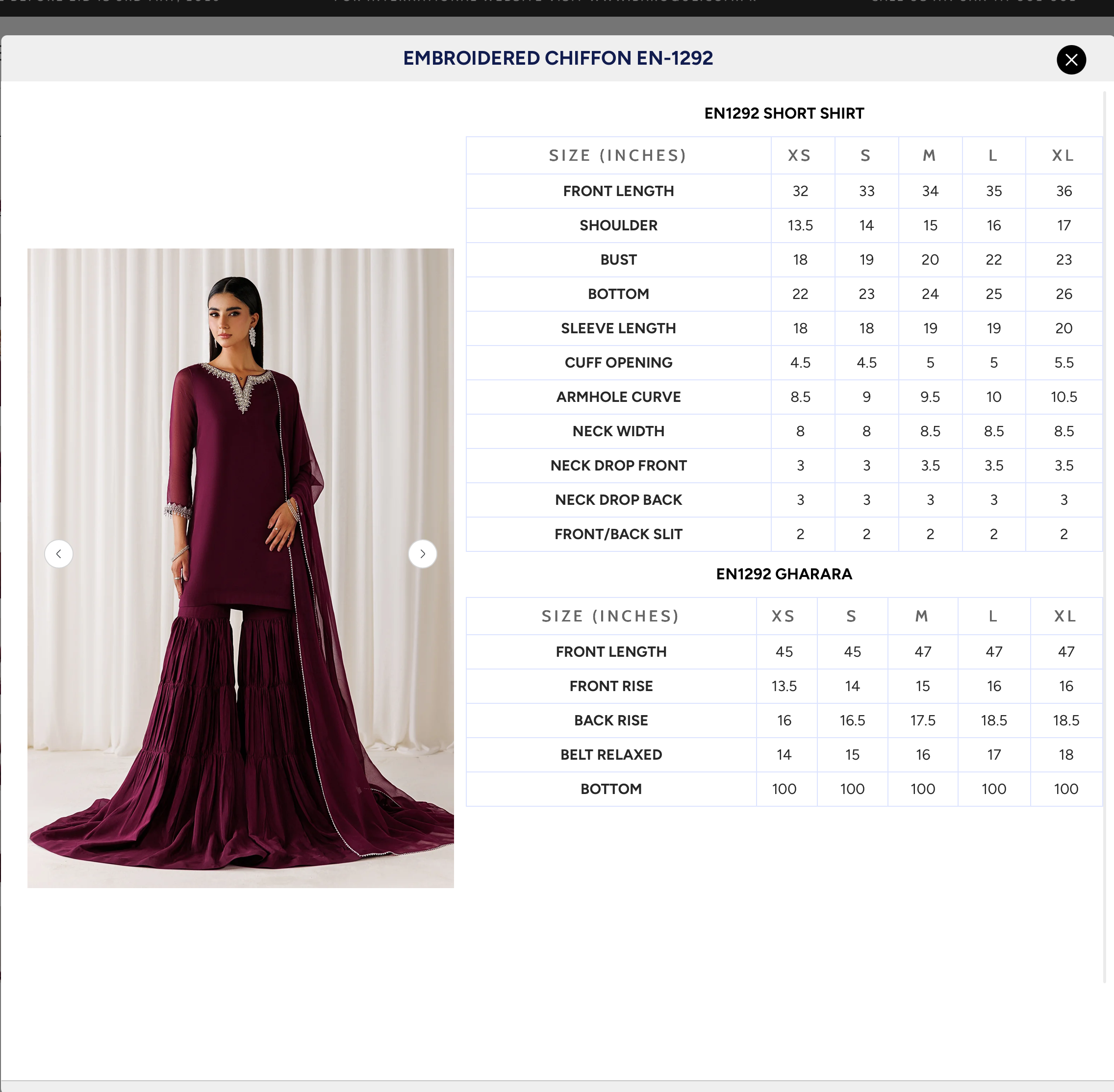 EMBROIDERED CHIFFON EN-1292