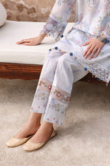 VINTAGE PETAL-3PC PRINTED LAWN SUIT