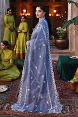 ETHNIC BLUE-3PC EMBROIDERED LAWN SUIT