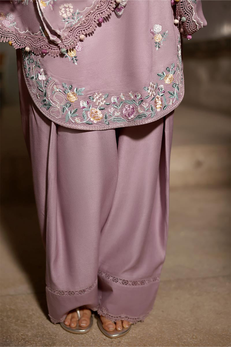 MAUVE MIST-3PC MARINA EMBROIDERED SUIT