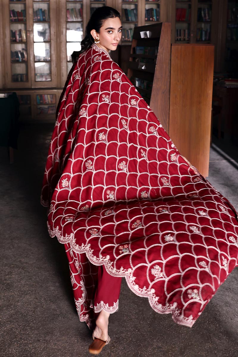 BERRY LUXE-3PC LINEN PRINTED SUIT