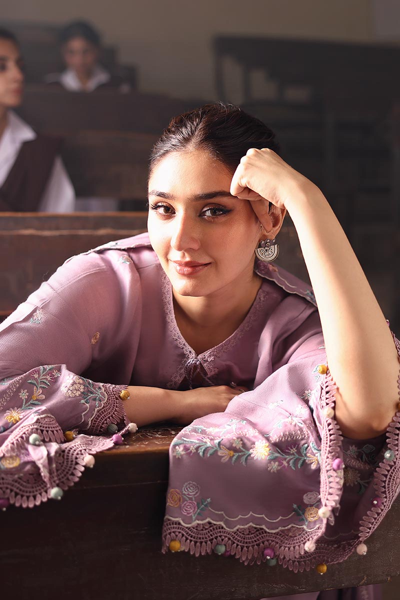 MAUVE MIST-3PC MARINA EMBROIDERED SUIT