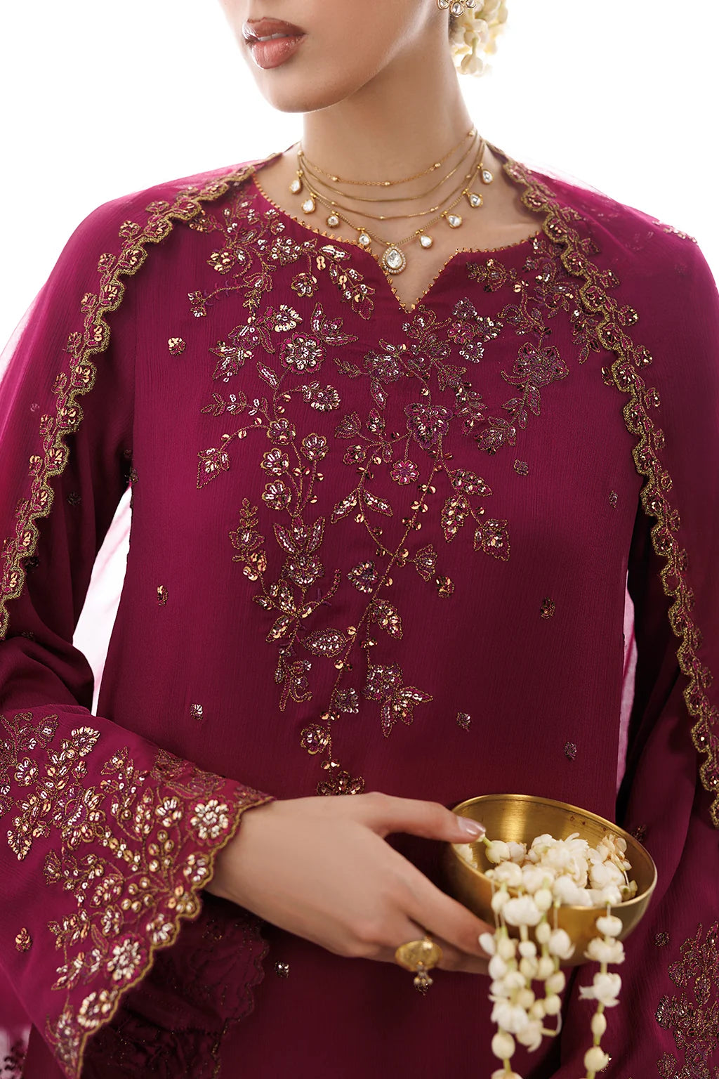 CC-109 EMBROIDERED CHIFFON