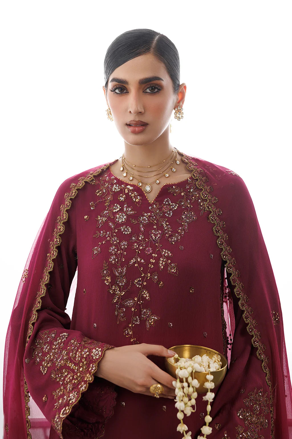 CC-109 EMBROIDERED CHIFFON